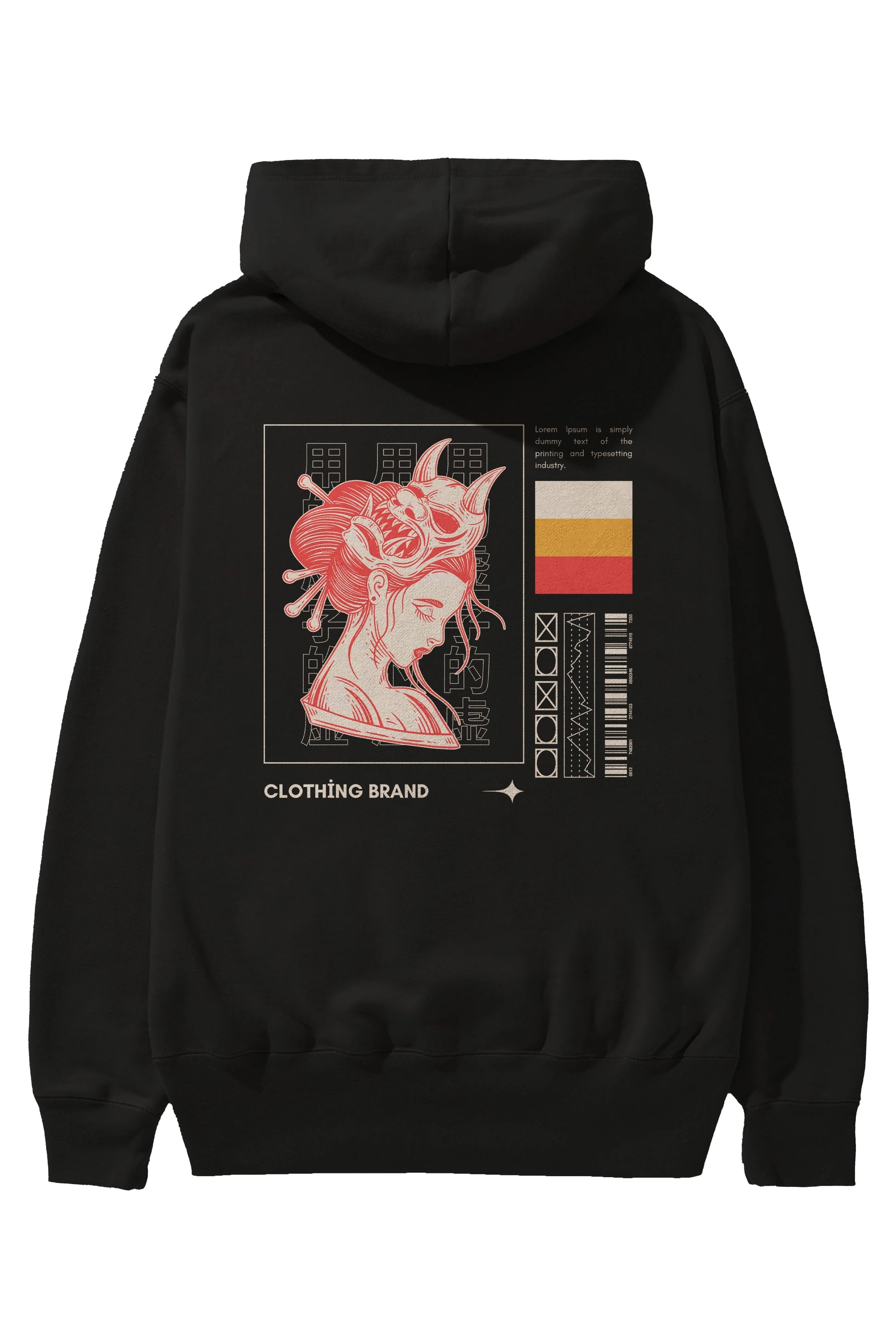 Hipster Japanese Style 2 Arka Baskılı Oversize Hoodie Kapüşonlu Sweatshirt Erkek Kadın Unisex