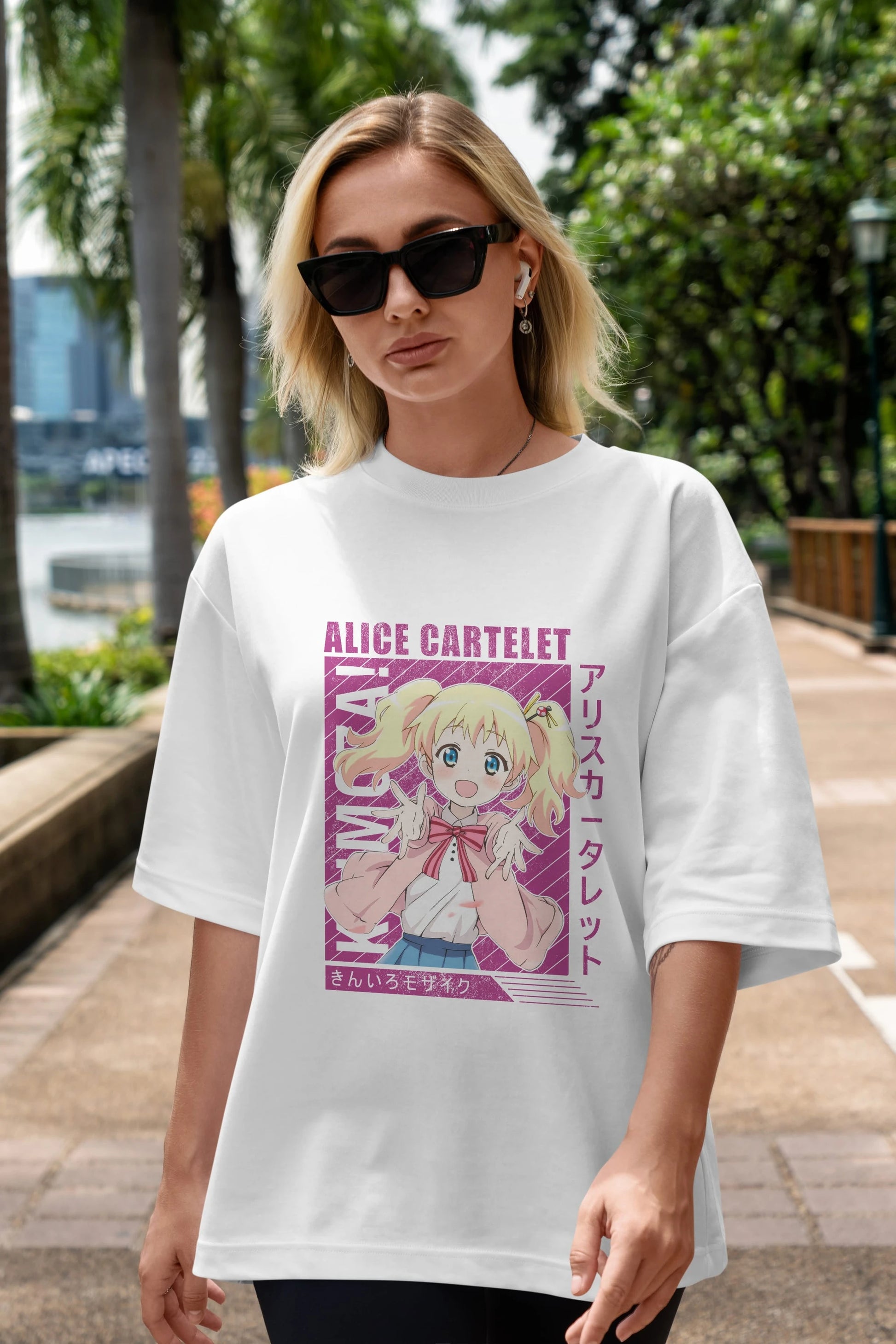 Alice Cartelet 12 Anime Ön Baskılı Oversize t-shirt %100 pamuk Erkek Kadın Unisex
