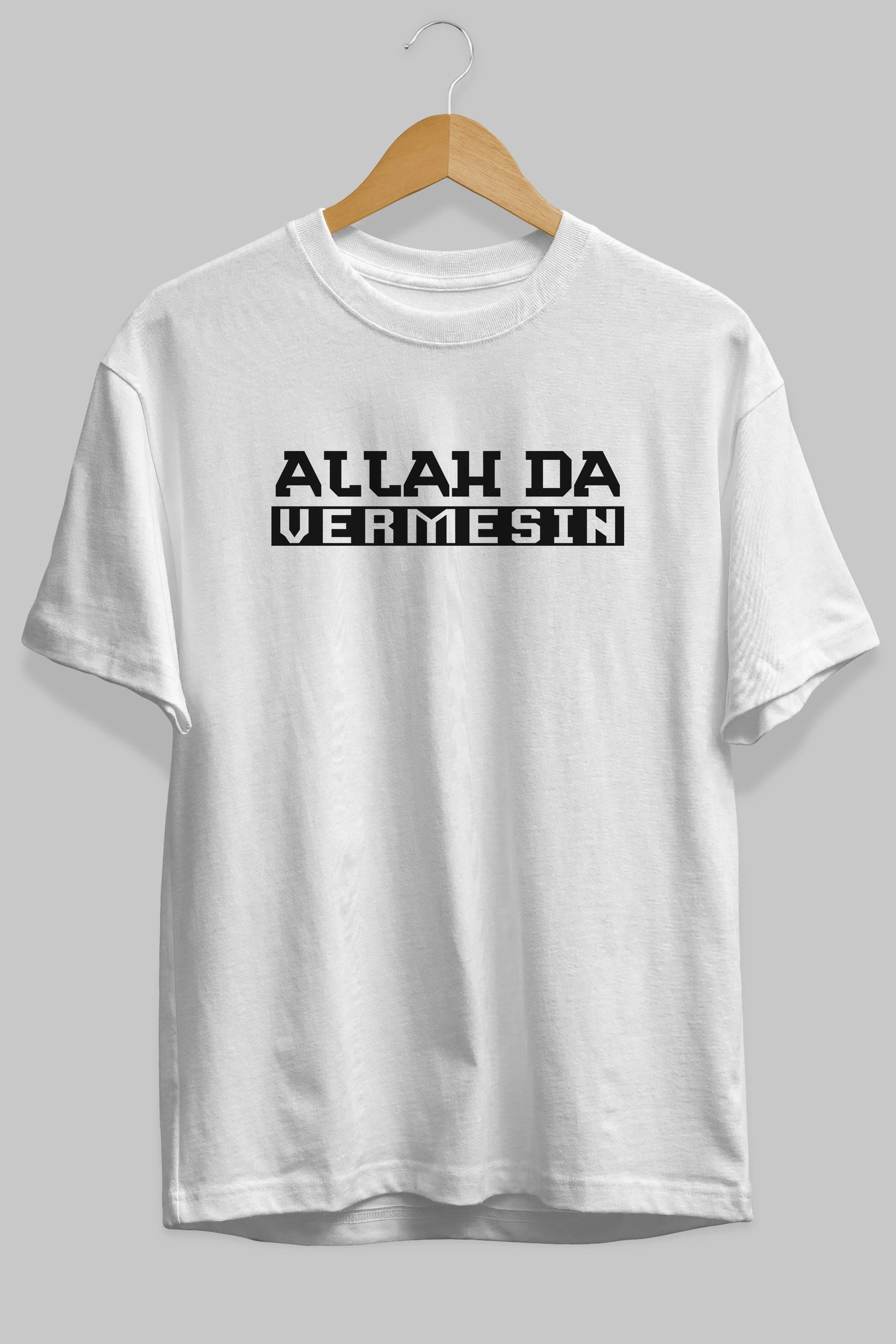 Allah De Vermesin Ön Baskılı Oversize t-shirt %100 pamuk Erkek Kadın Unisex