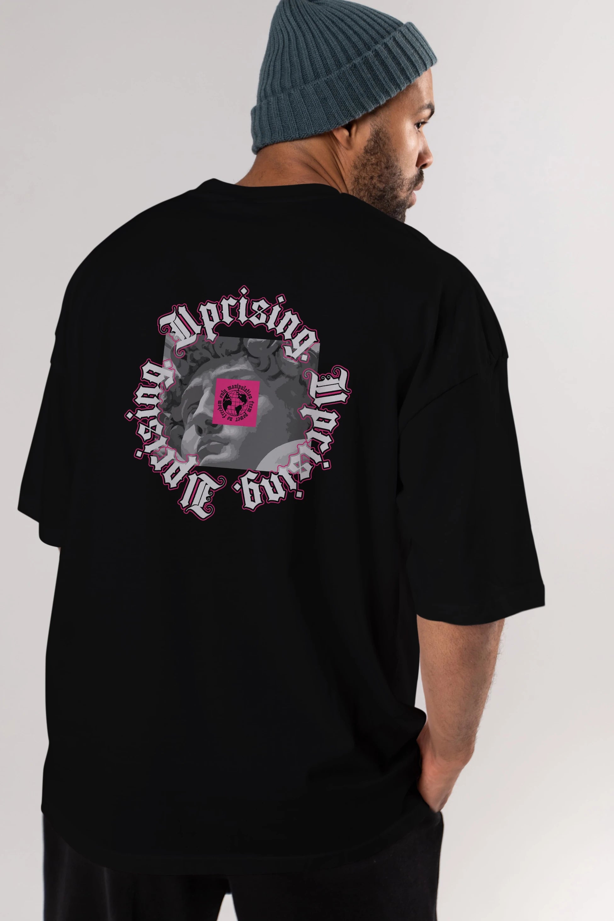 Uprising Arka Baskılı Oversize t-shirt Erkek Kadın Unisex