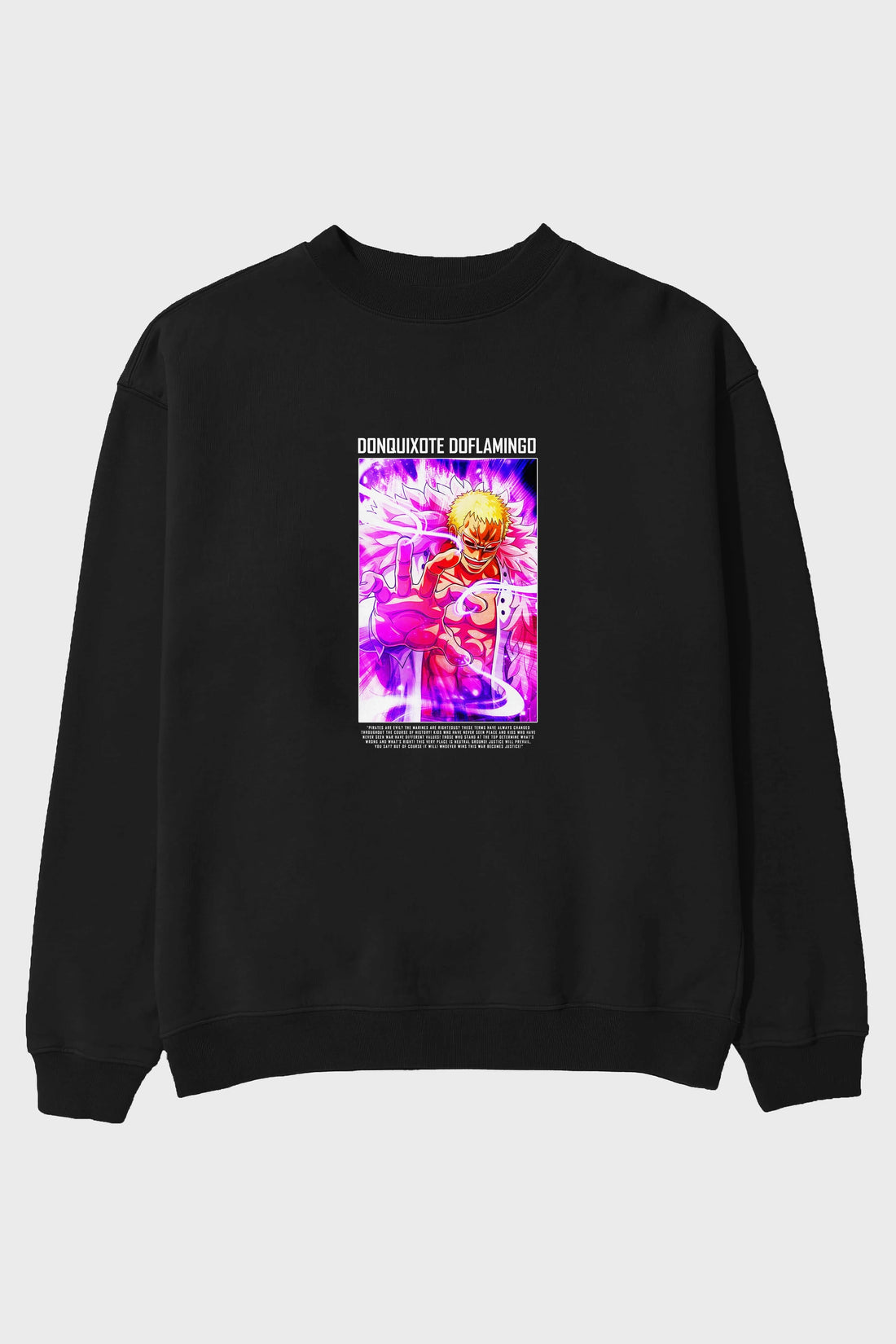 Doflamingo Ön Baskılı Anime Oversize Sweatshirt Erkek Kadın Unisex