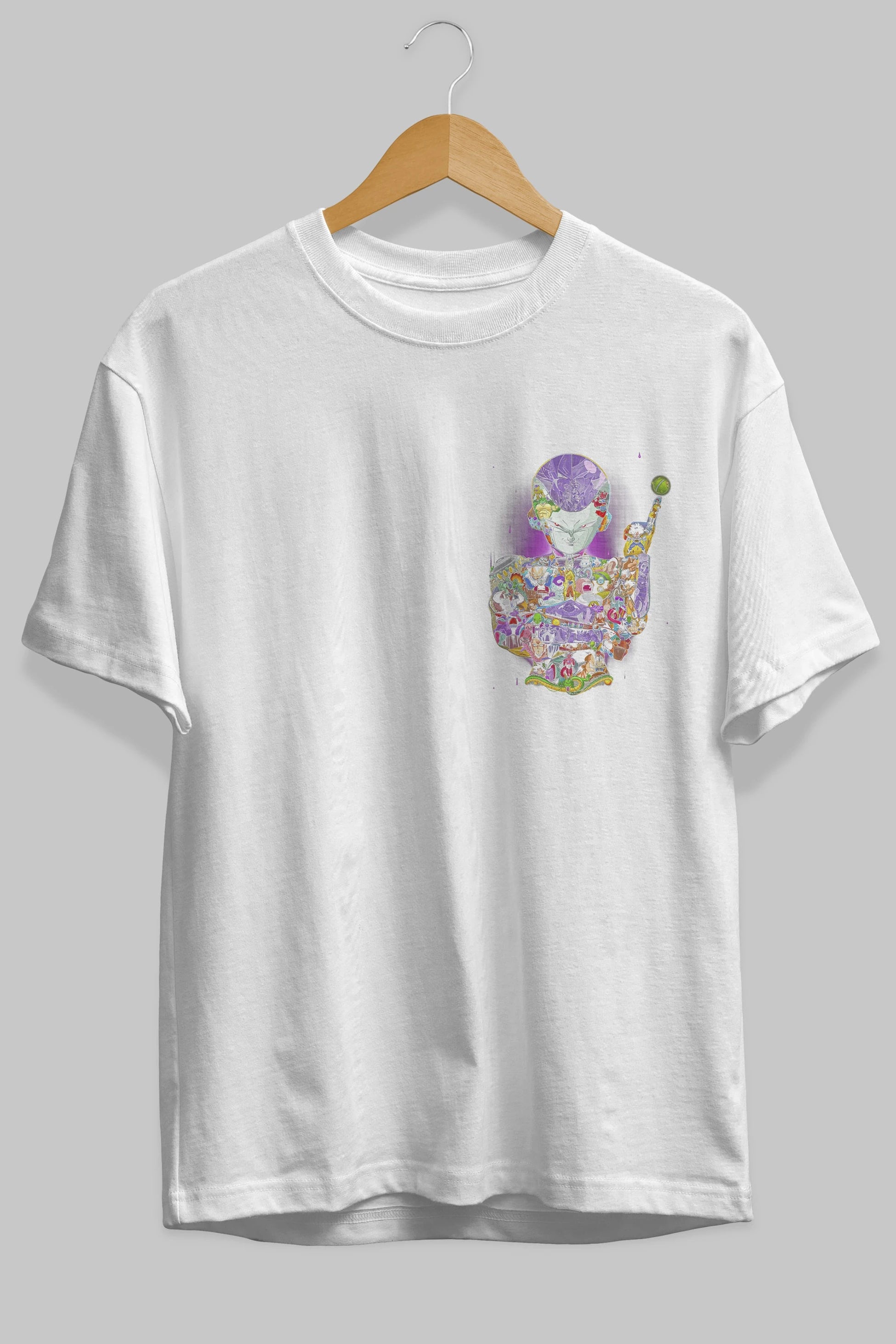 DRAGON BALL ART (4) Ön Sol Baskılı Oversize t-shirt Erkek Kadın Unisex %100 Pamuk Bisiklet Yaka tişort