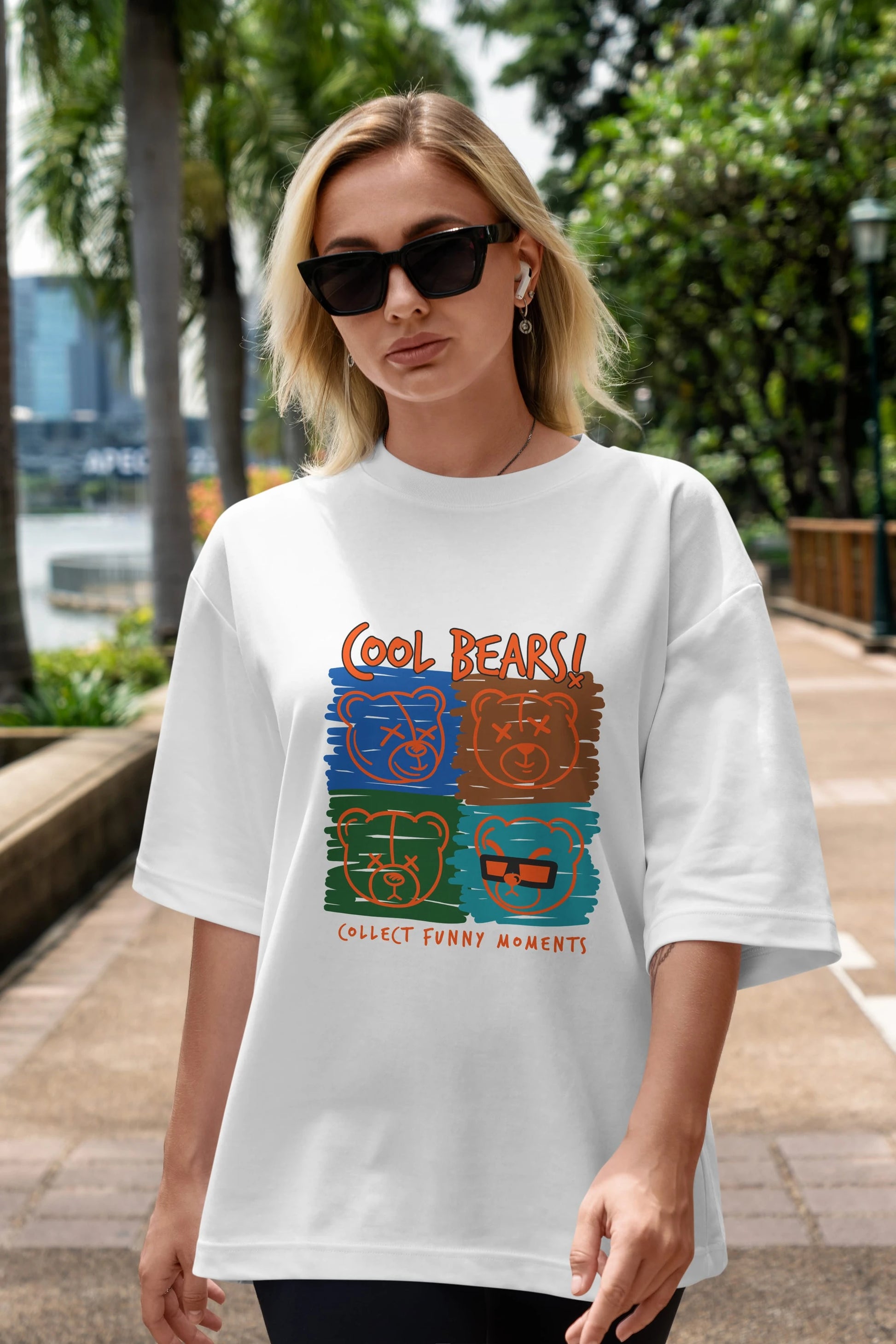 Cool Bears Ön Baskılı Oversize t-shirt Erkek Kadın Unisex