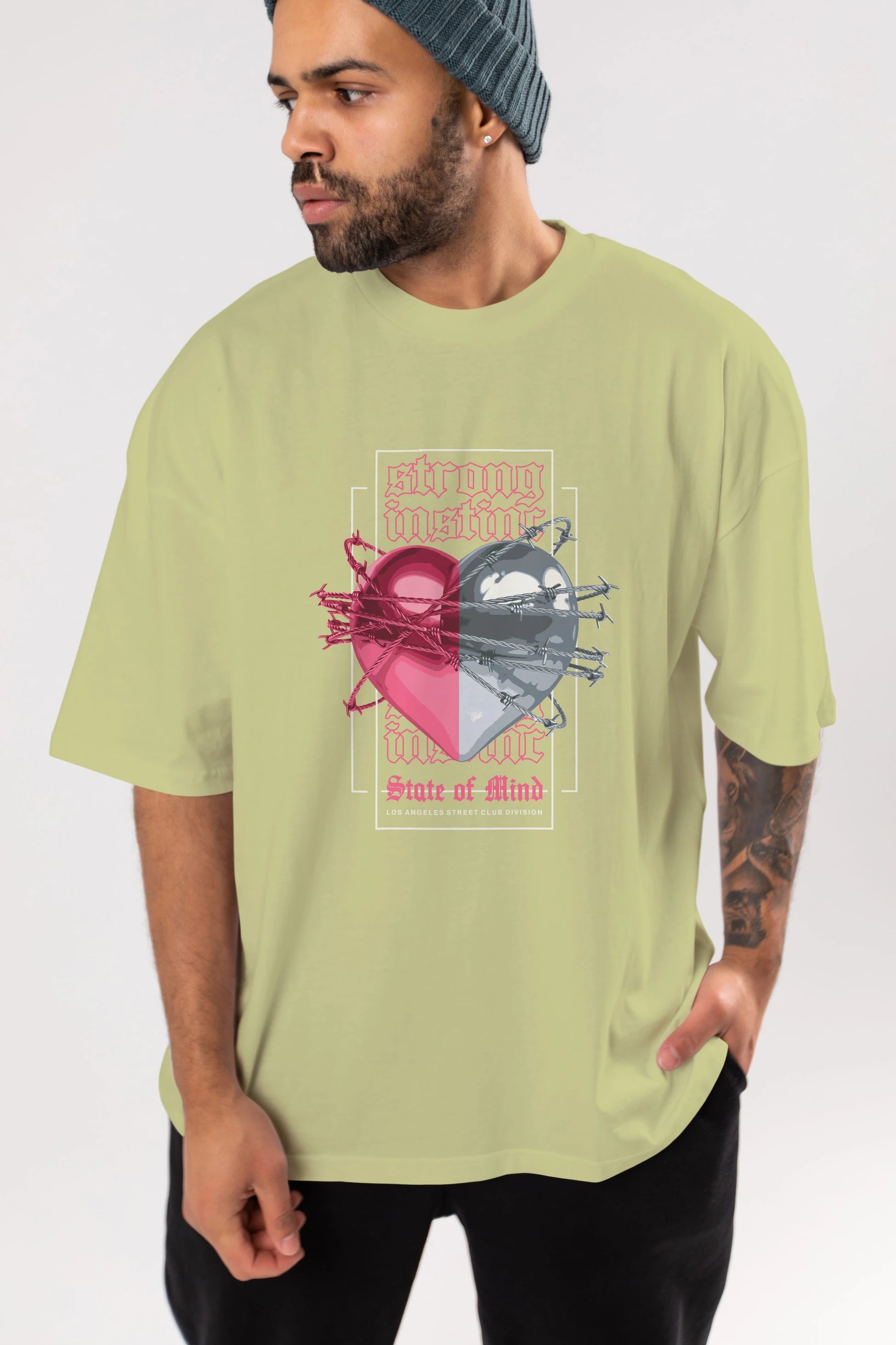 State of Mind Ön Baskılı Oversize t-shirt Erkek Kadın Unisex