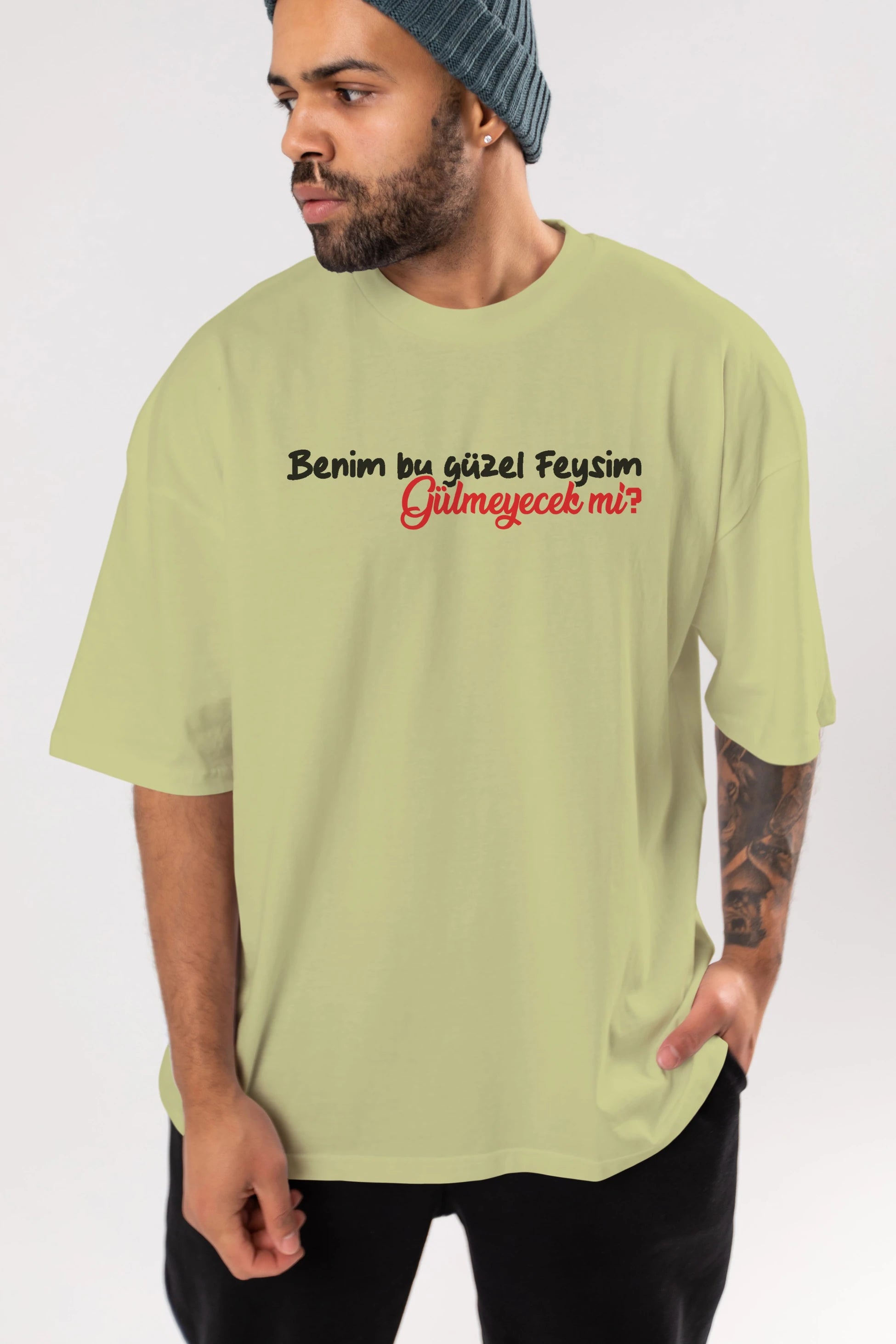 Benim Bu Güzel Feysim Ön Baskılı Oversize t-shirt %100 pamuk Erkek Kadın Unisex