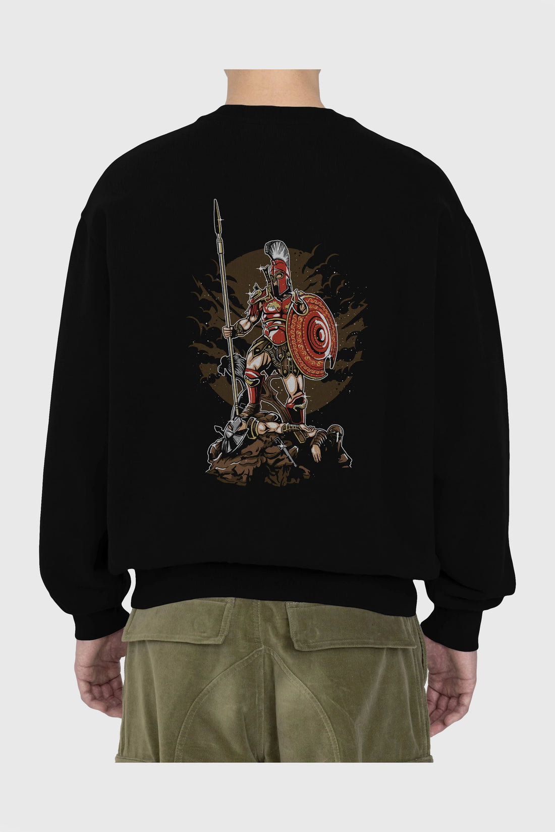 Sparta Arka Baskılı Oversize Sweatshirt Erkek Kadın Unisex