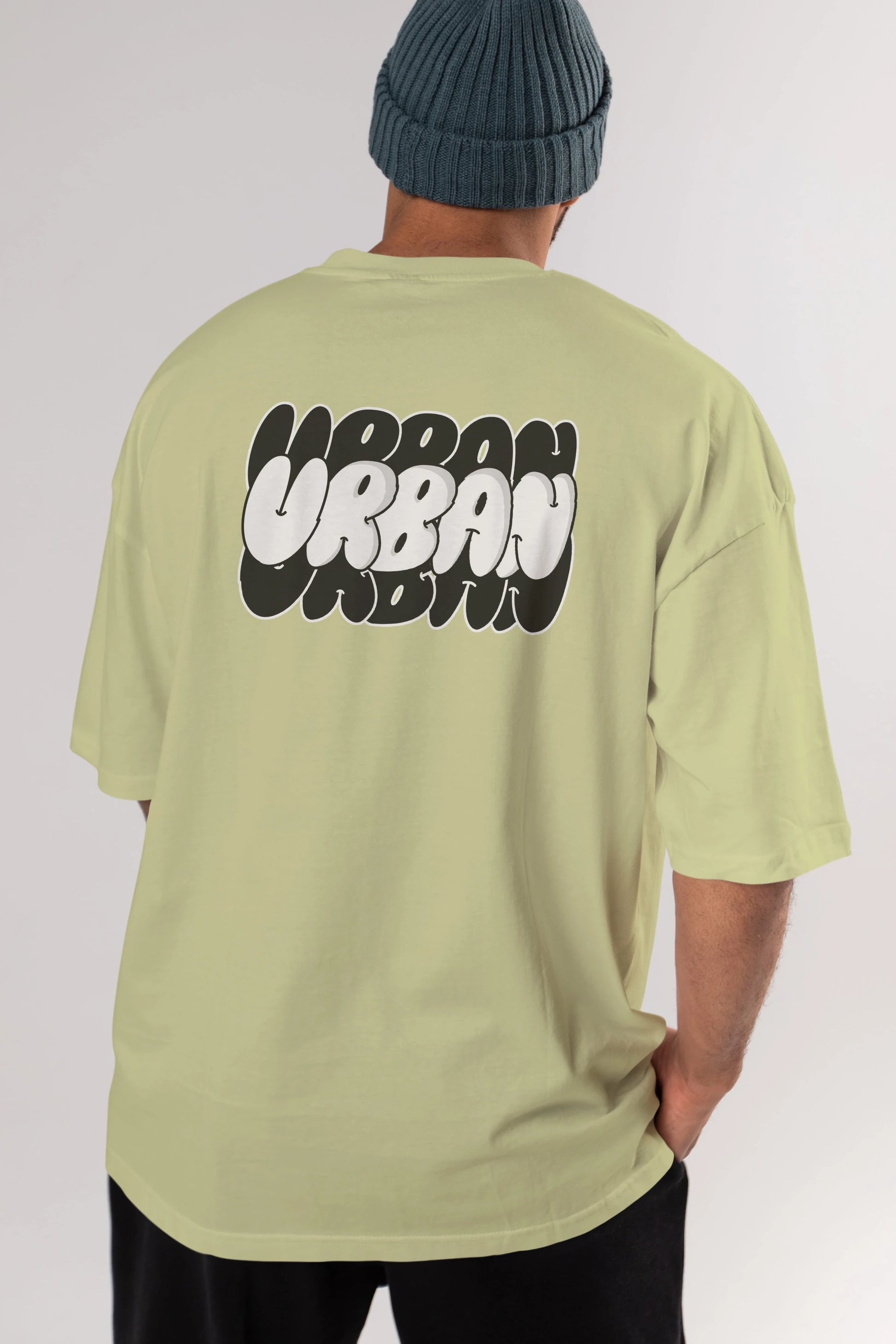 Urban Yazılı Arka Baskılı Oversize t-shirt Erkek Kadın Unisex