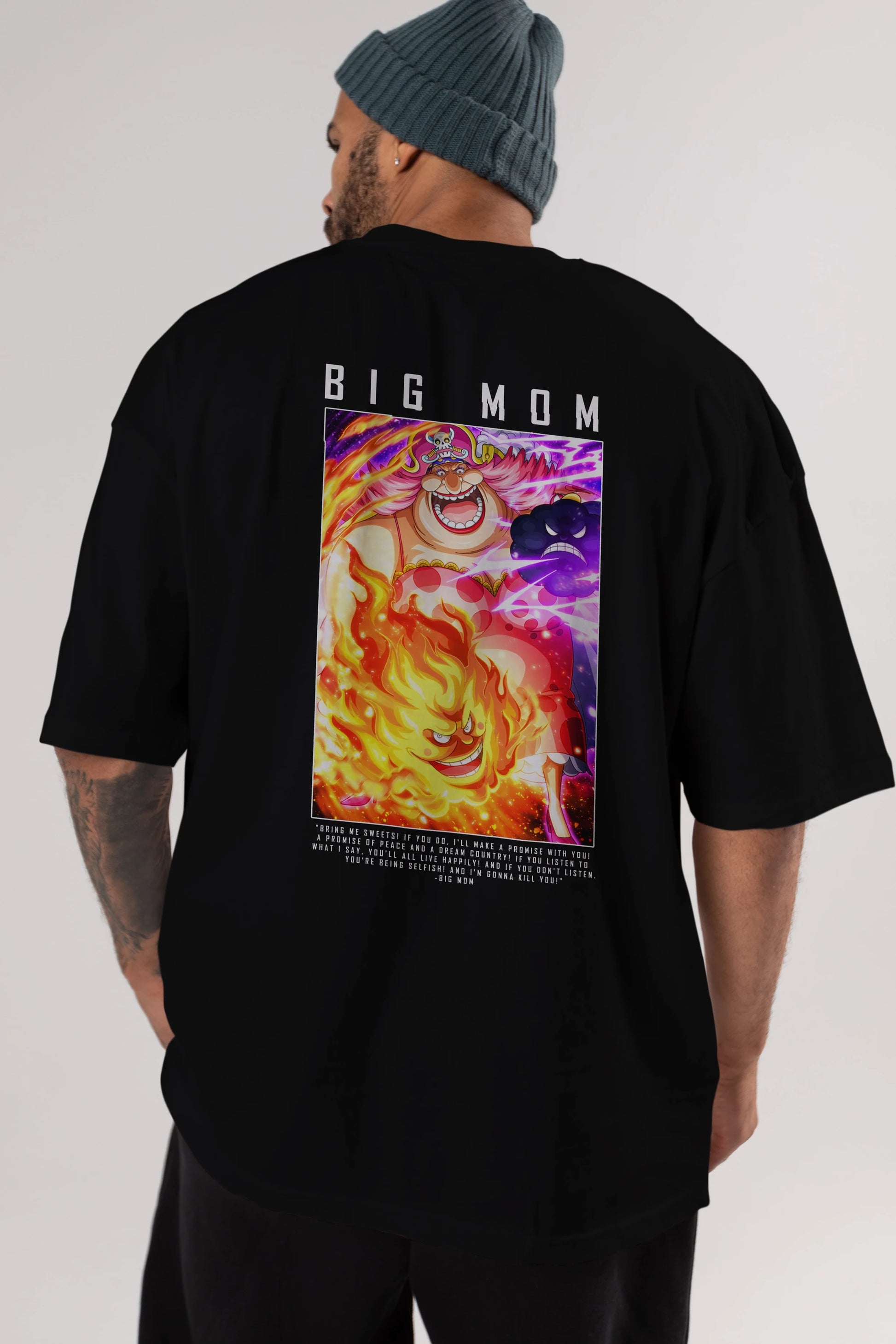 Charlotte Linlin Anime Arka Baskılı Oversize t-shirt Erkek Kadın Unisex %100 pamuk tişort