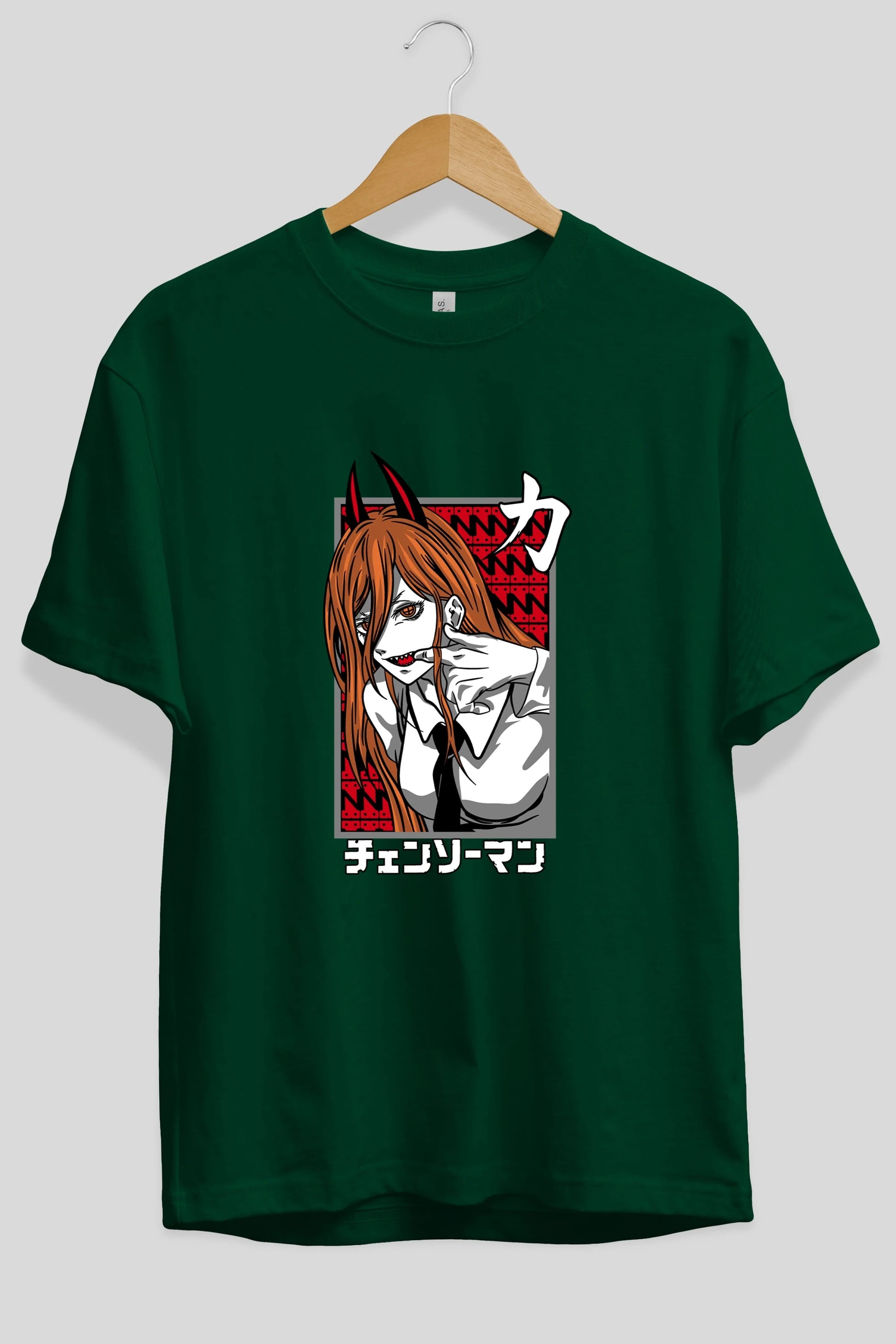 CHAINSAWMAN POWER Anime Ön Baskılı Oversize t-shirt %100 pamuk Erkek Kadın Unisex
