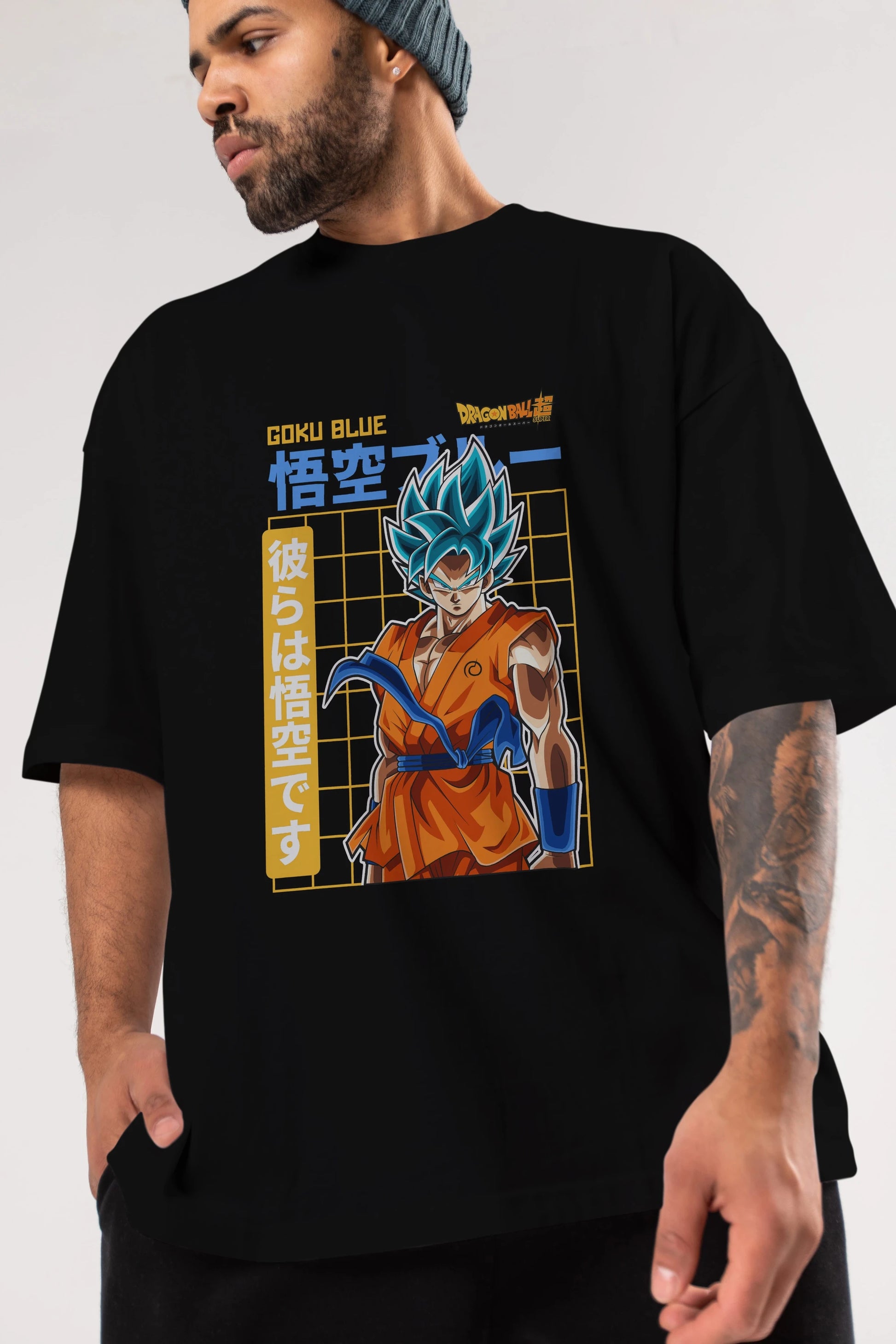 GOKU 1 Anime Ön Baskılı Oversize t-shirt %100 pamuk Erkek Kadın Unisex