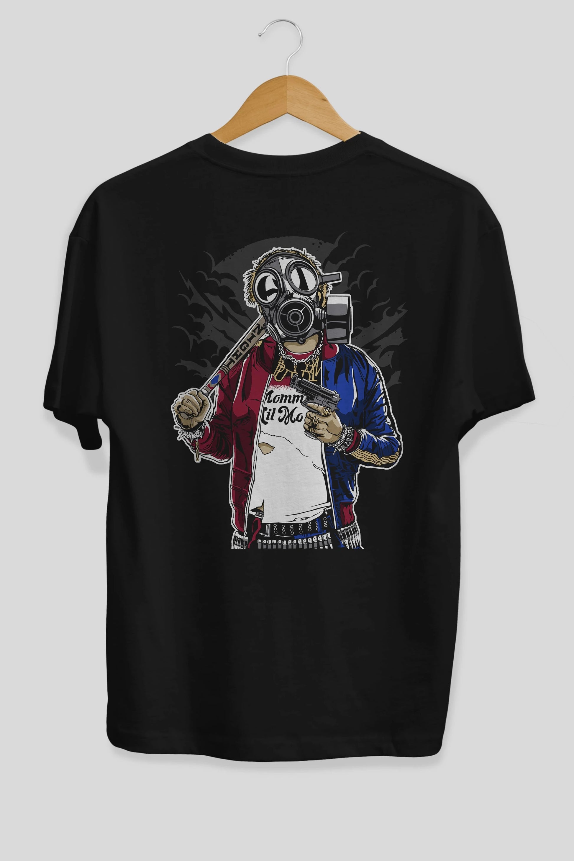 Suicide Gasmask Arka Baskılı Oversize t-shirt Erkek Kadın Unisex %100 Pamuk