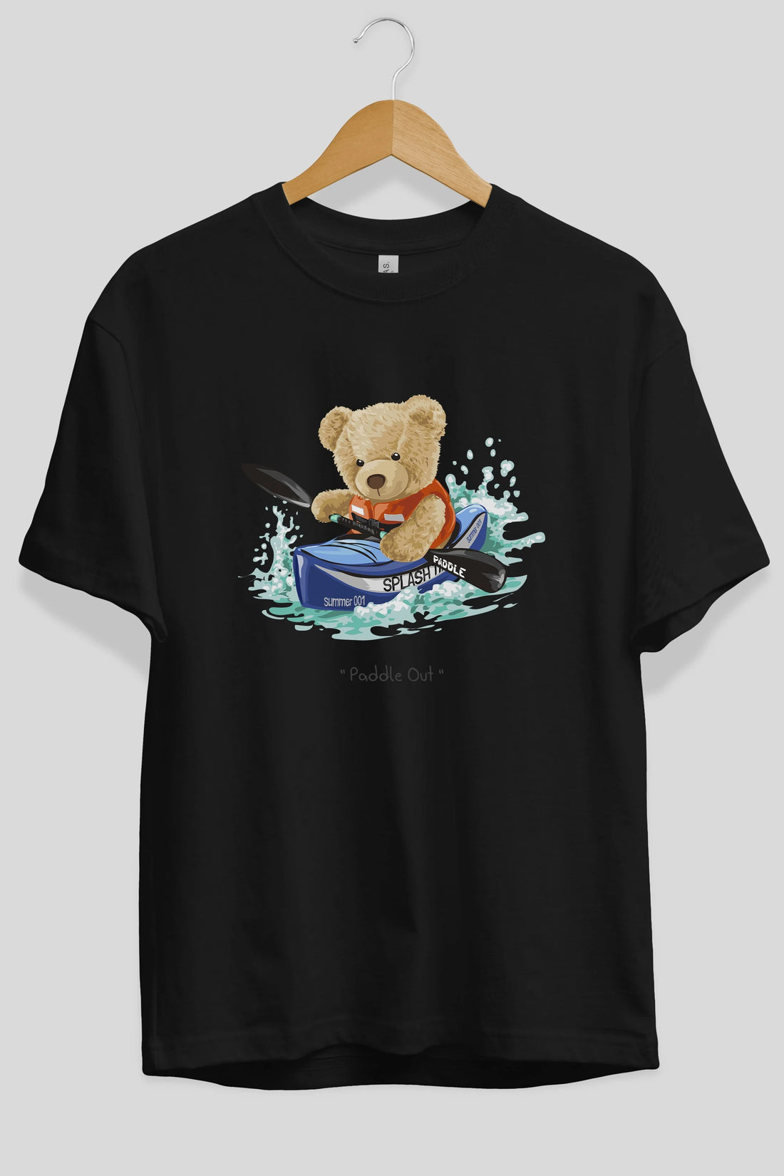 Teddy Bear Paddle Out Ön Baskılı Oversize t-shirt Erkek Kadın Unisex %100 Pamuk