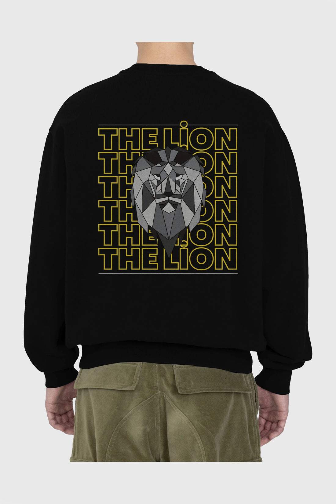 The Lion Yazılı Arka Baskılı Oversize Sweatshirt Erkek Kadın Unisex