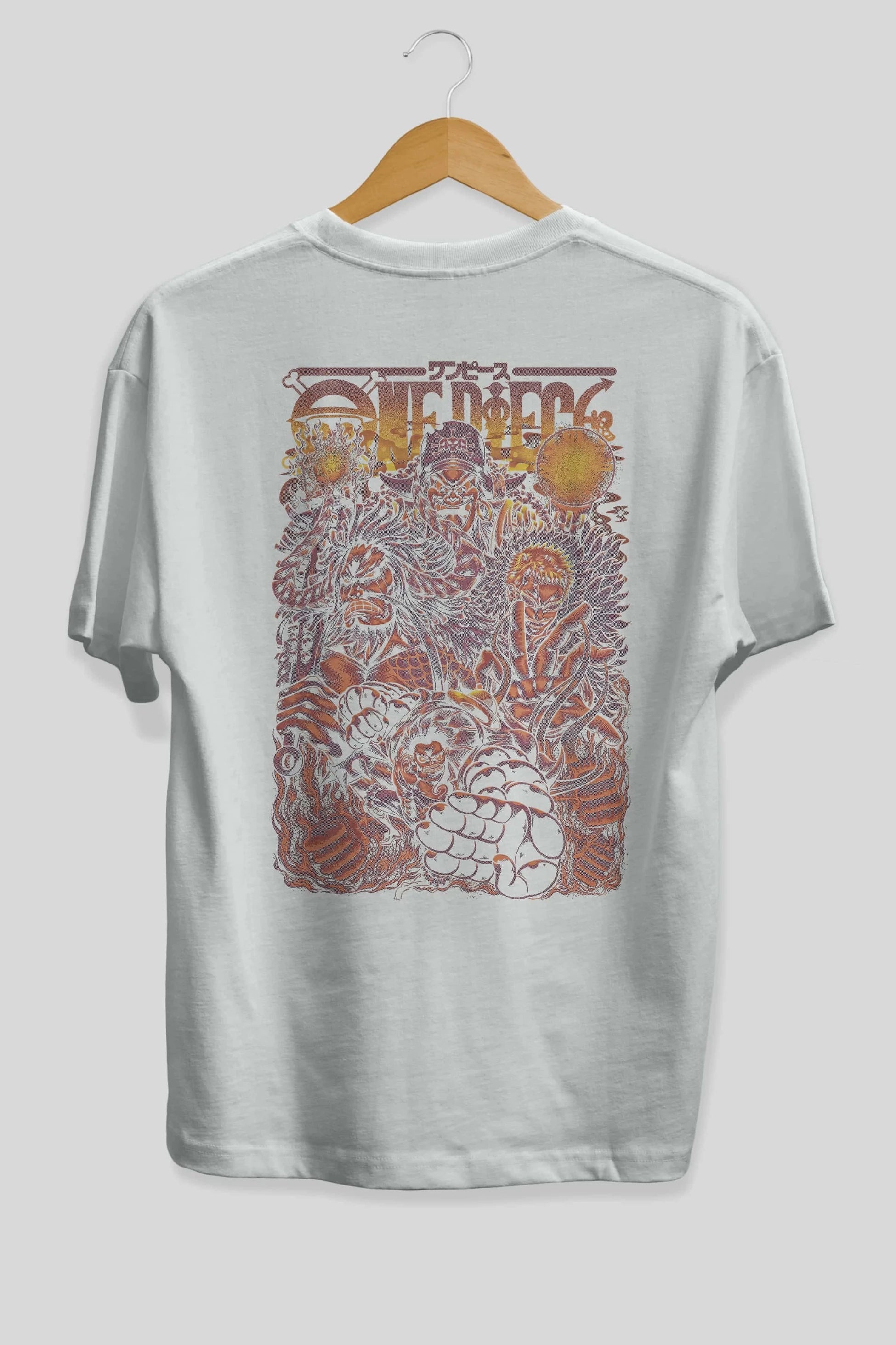 ONE PIECE Anime Arka Baskılı Oversize t-shirt Erkek Kadın Unisex