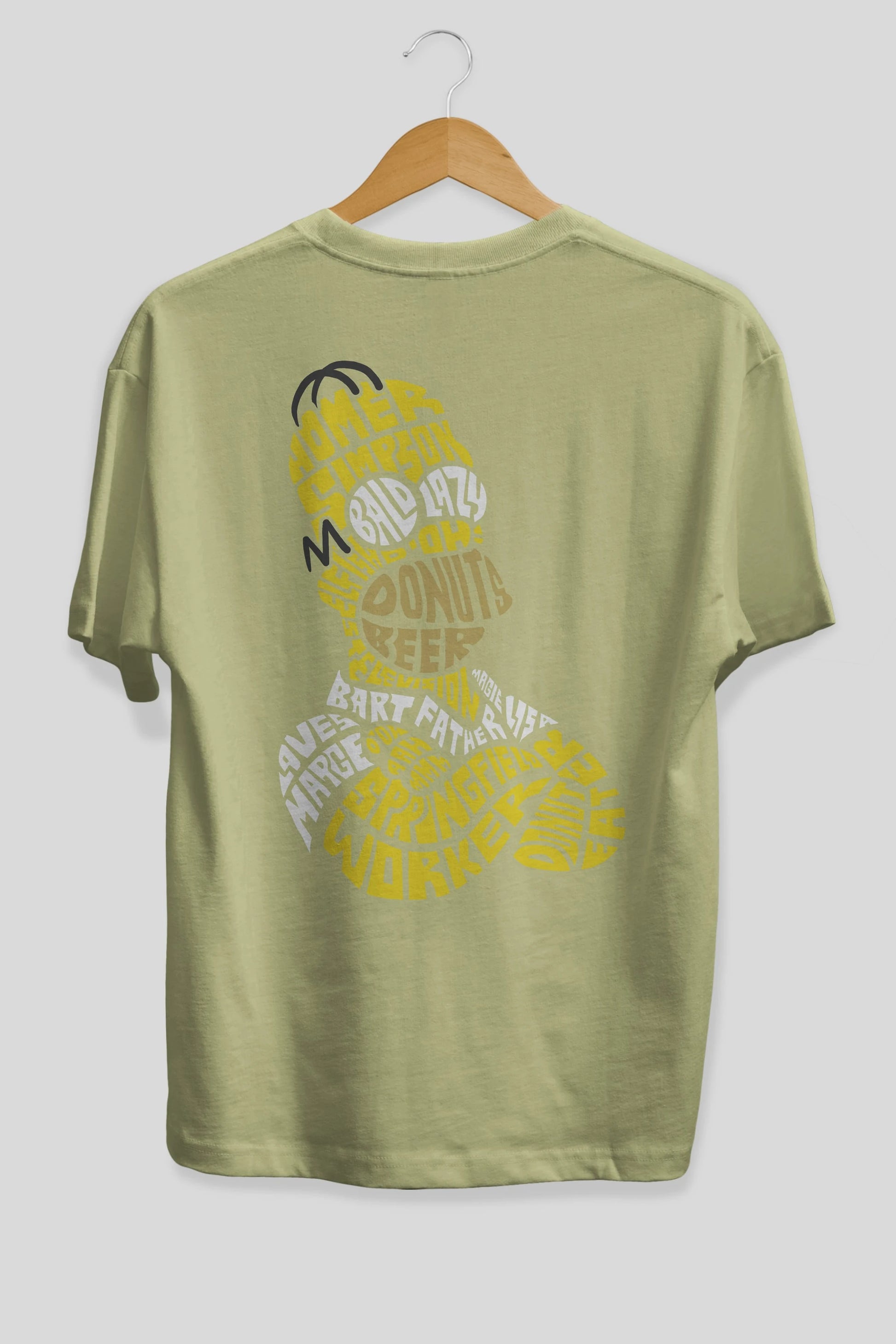 Homer Simpson Arka Baskılı Oversize t-shirt %100 pamuk Erkek Kadın Unisex