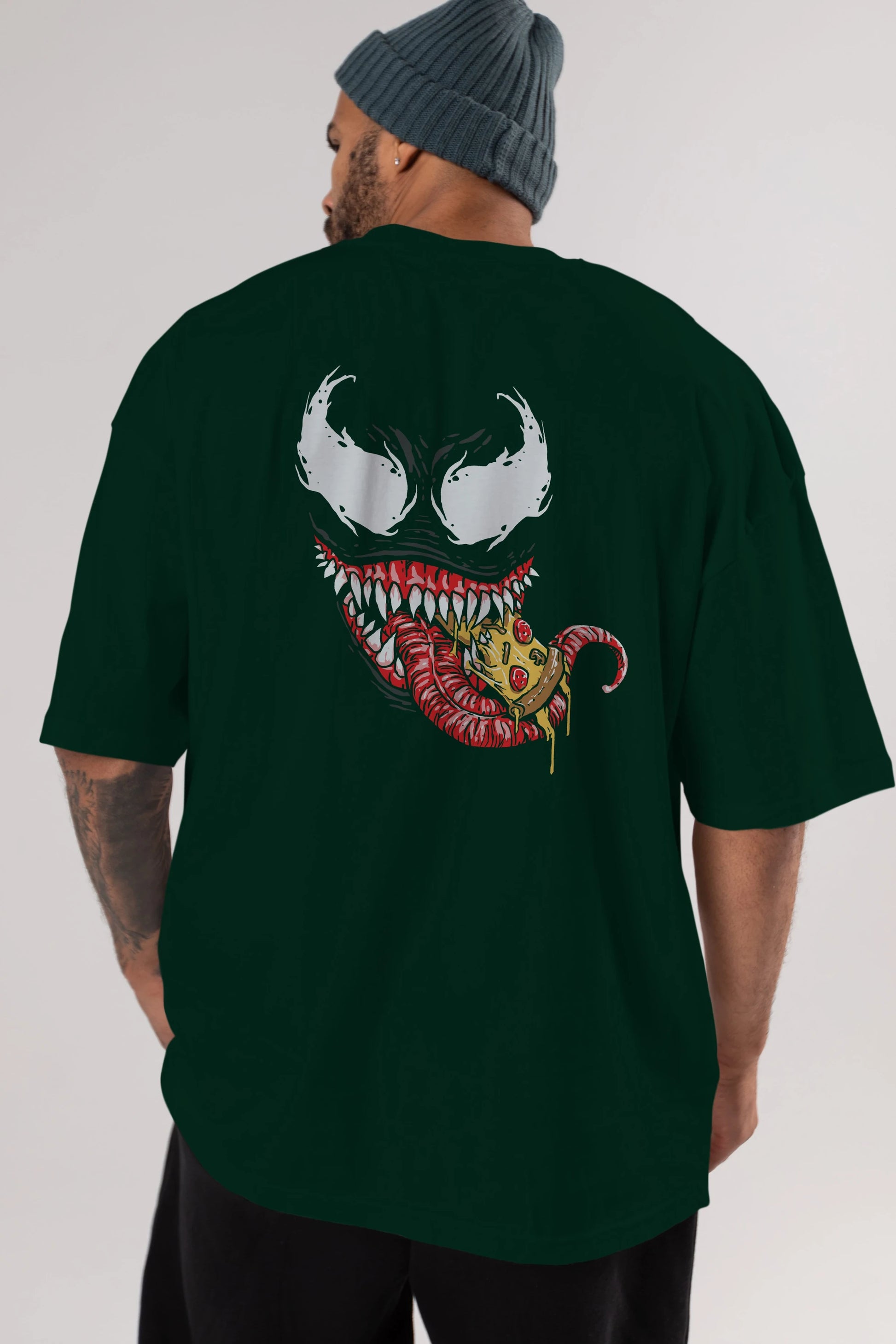 Venom (1) Arka Baskılı Oversize t-shirt Erkek Kadın Unisex %100 Pamuk Bisiklet Yaka tişort
