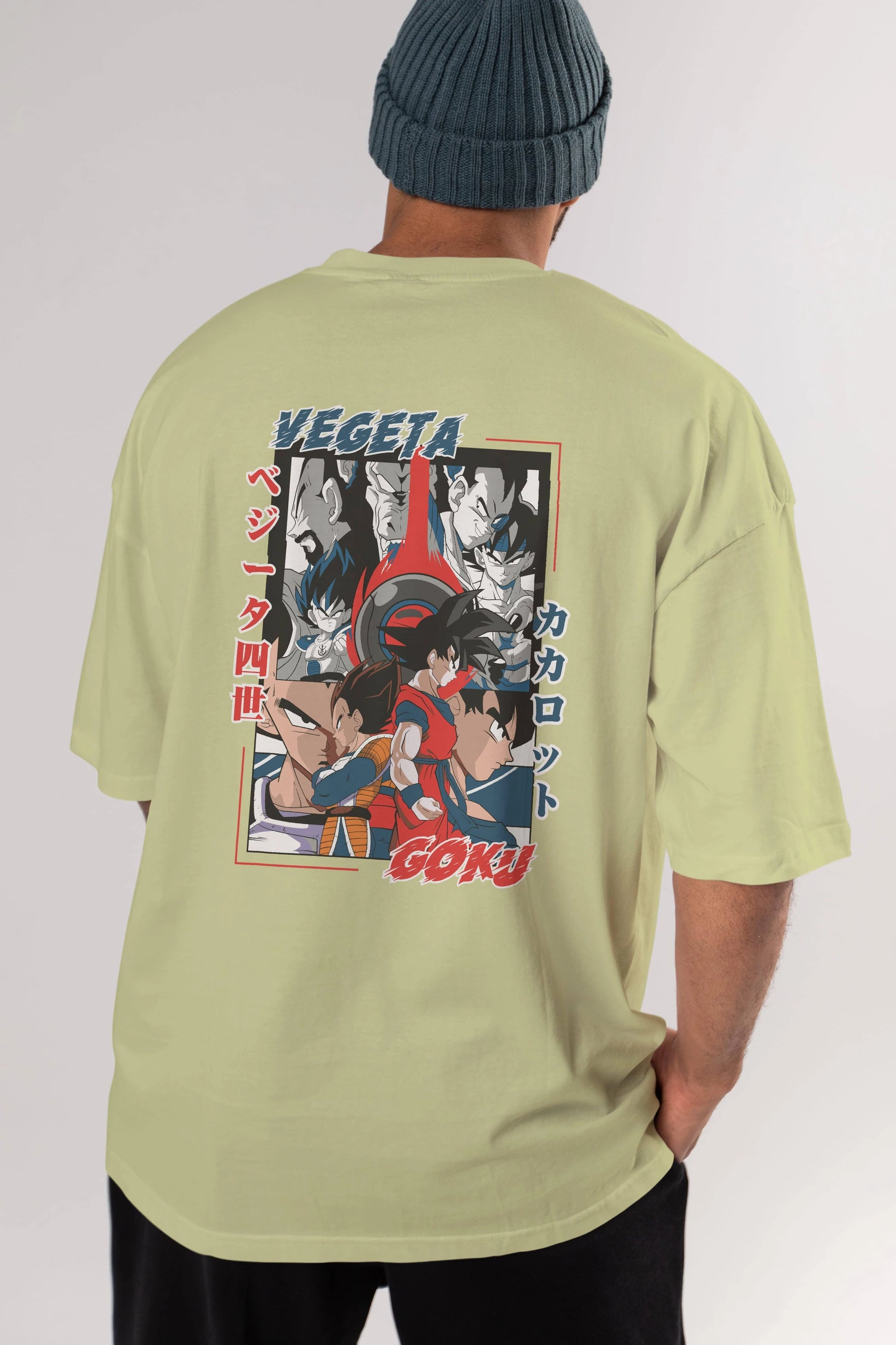 VEGETA VS GOKU Anime Arka Baskılı Oversize t-shirt Erkek Kadın Unisex