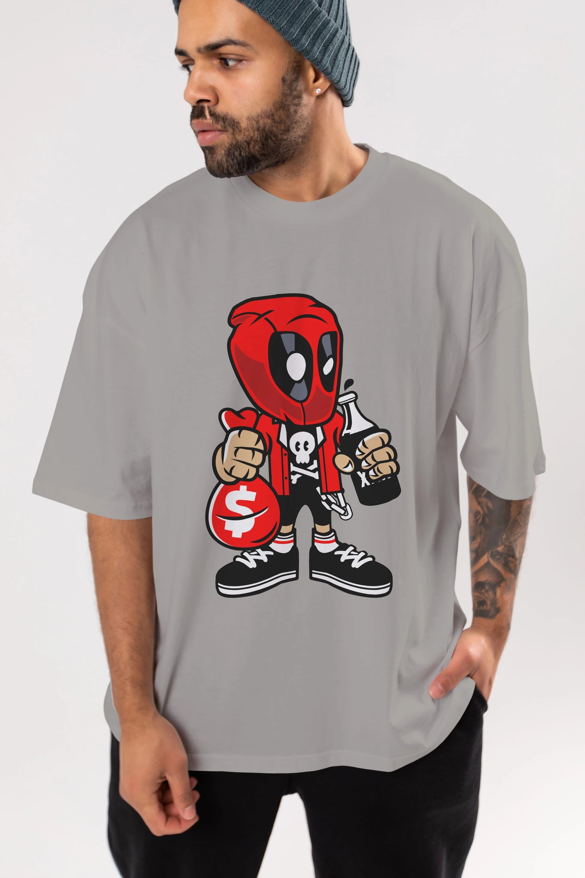 Deadpool (20) Ön Baskılı Oversize t-shirt Erkek Kadın Unisex %100 Pamuk Bisiklet Yaka tişort