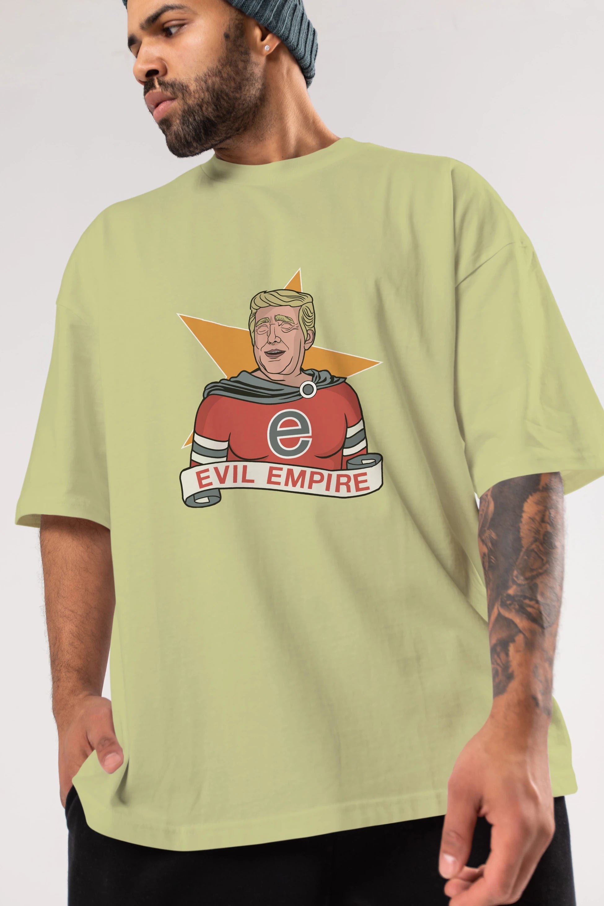 Evil Empire Trump Ön Baskılı Oversize t-shirt Erkek Kadın Unisex %100 Pamuk tişort