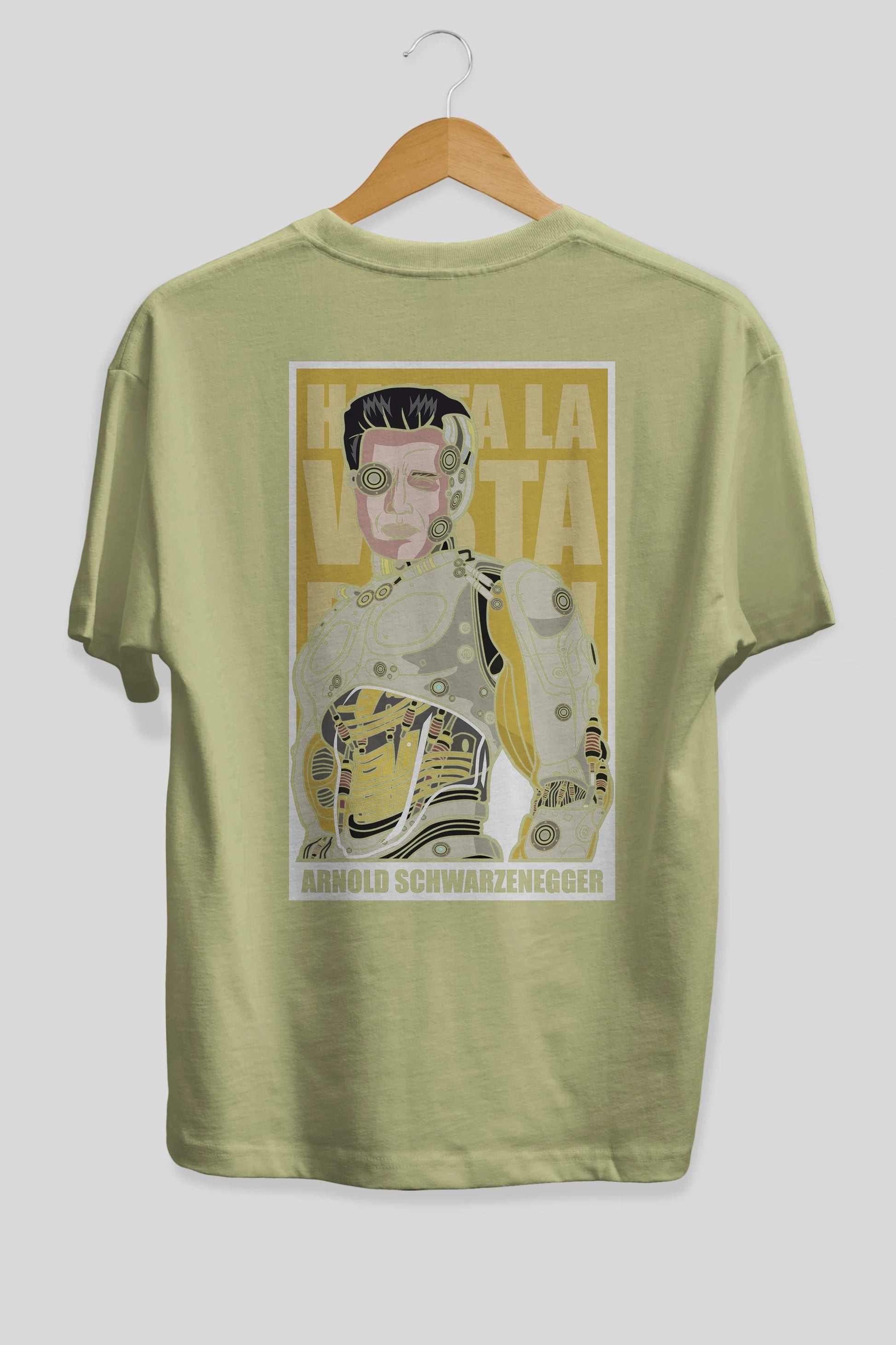 Arnold Robot Human Arka Baskılı Oversize t-shirt Erkek Kadın Unisex %100 Pamuk tişort