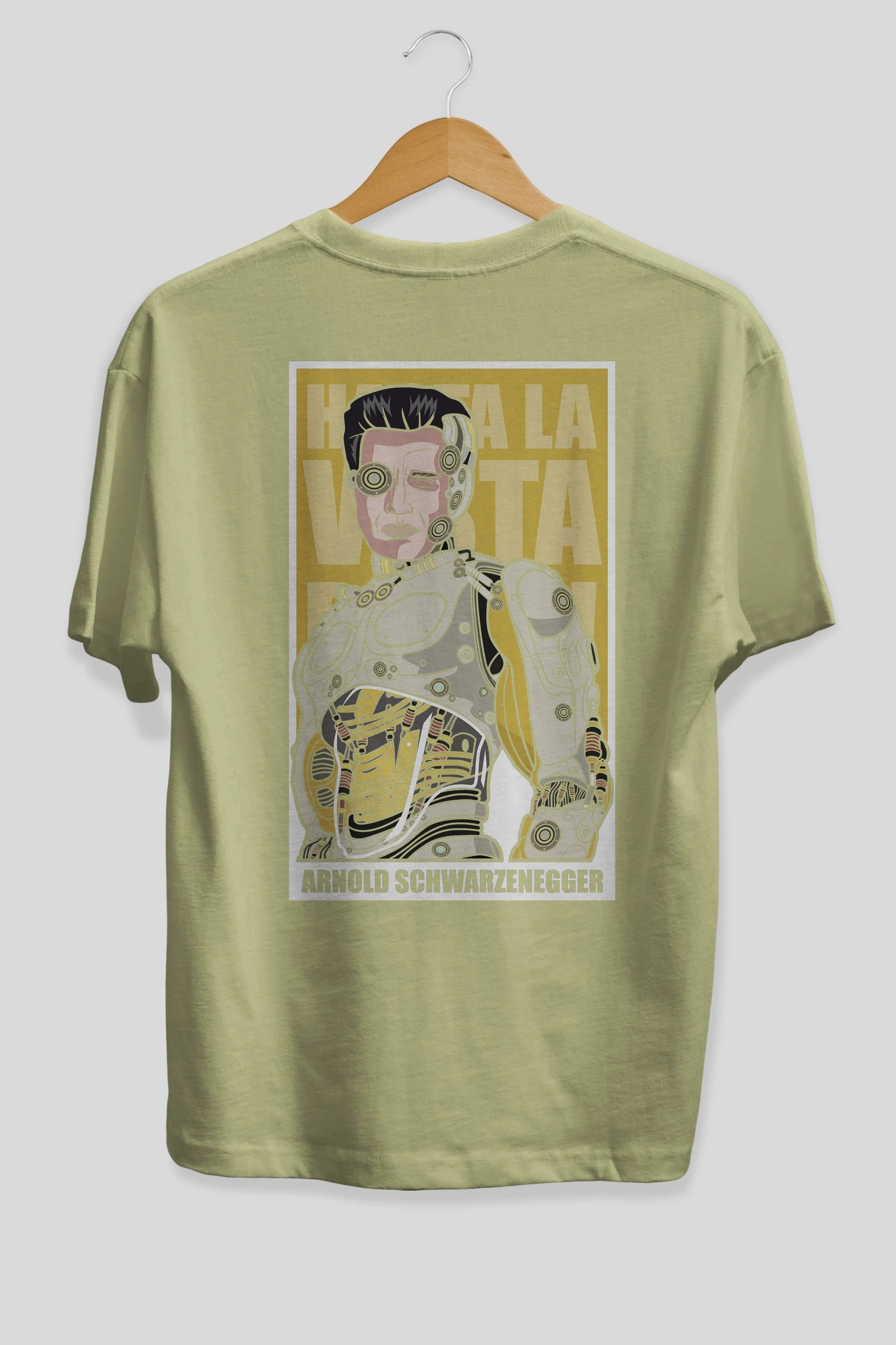 Arnold Robot Human Arka Baskılı Oversize t-shirt Erkek Kadın Unisex %100 Pamuk tişort