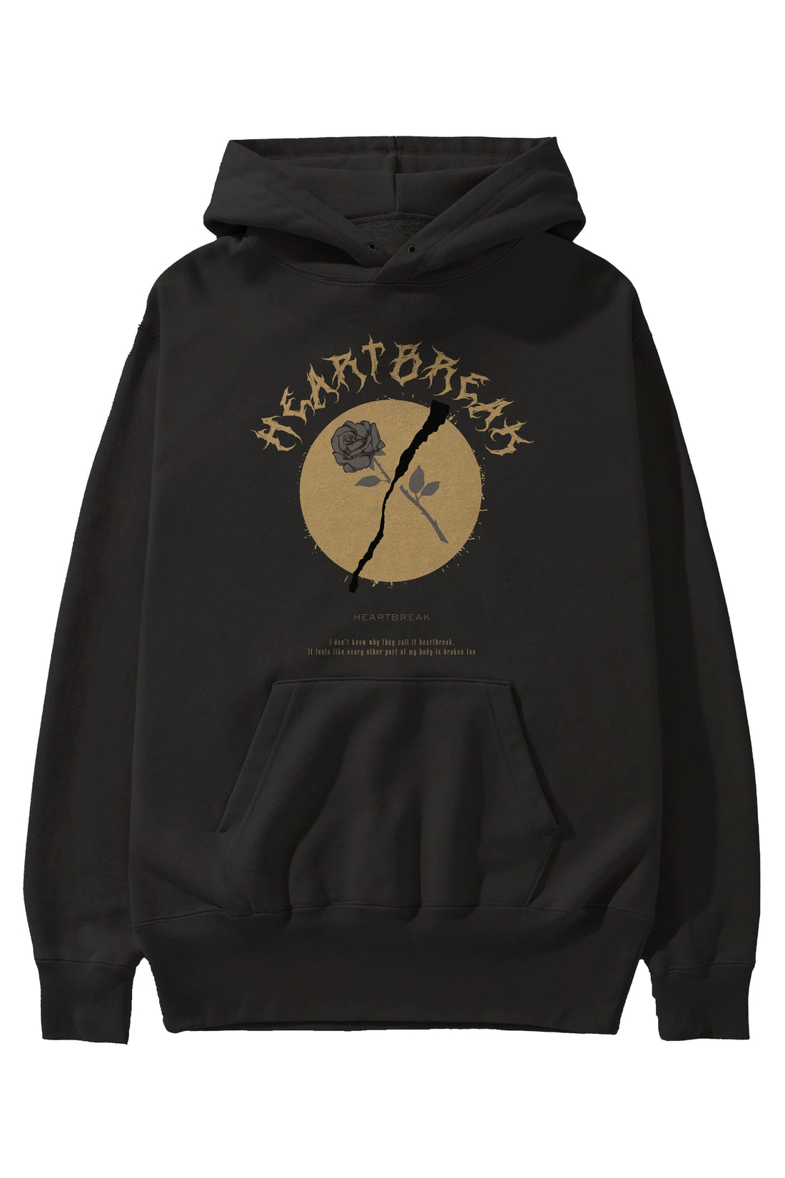 Heartbreak Ön Baskılı Hoodie Oversize Kapüşonlu Sweatshirt Erkek Kadın Unisex