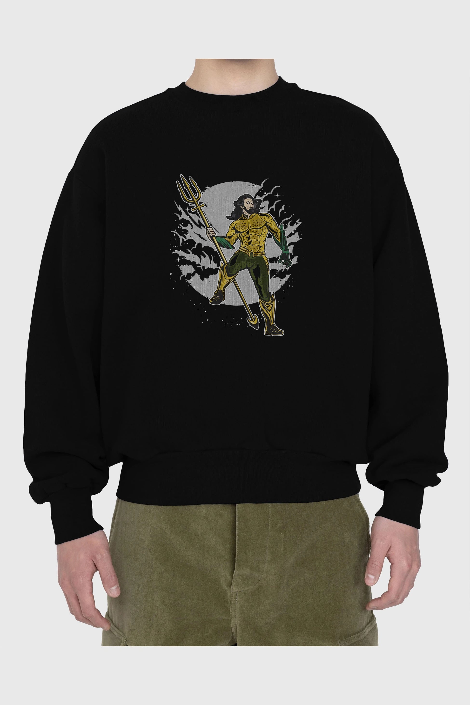 AQUAMAN Ön Baskılı Oversize Sweatshirt Erkek Kadın Unisex