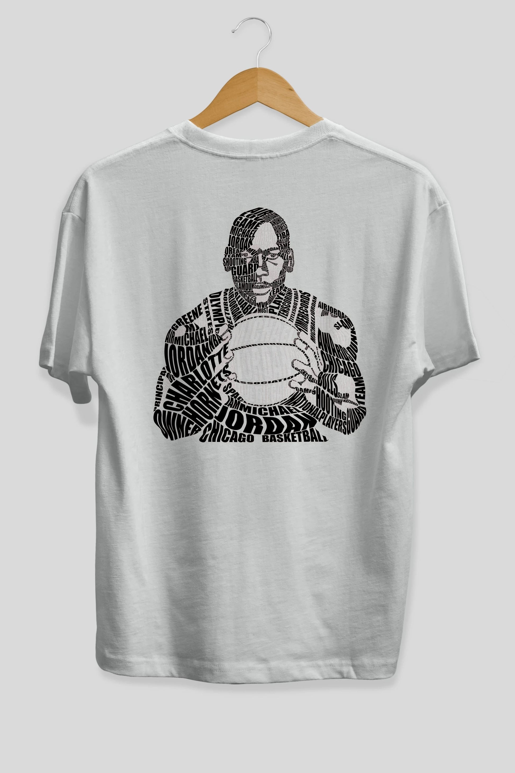 Michael Jordan Calligram Arka Baskılı Oversize t-shirt %100 pamuk Erkek Kadın Unisex