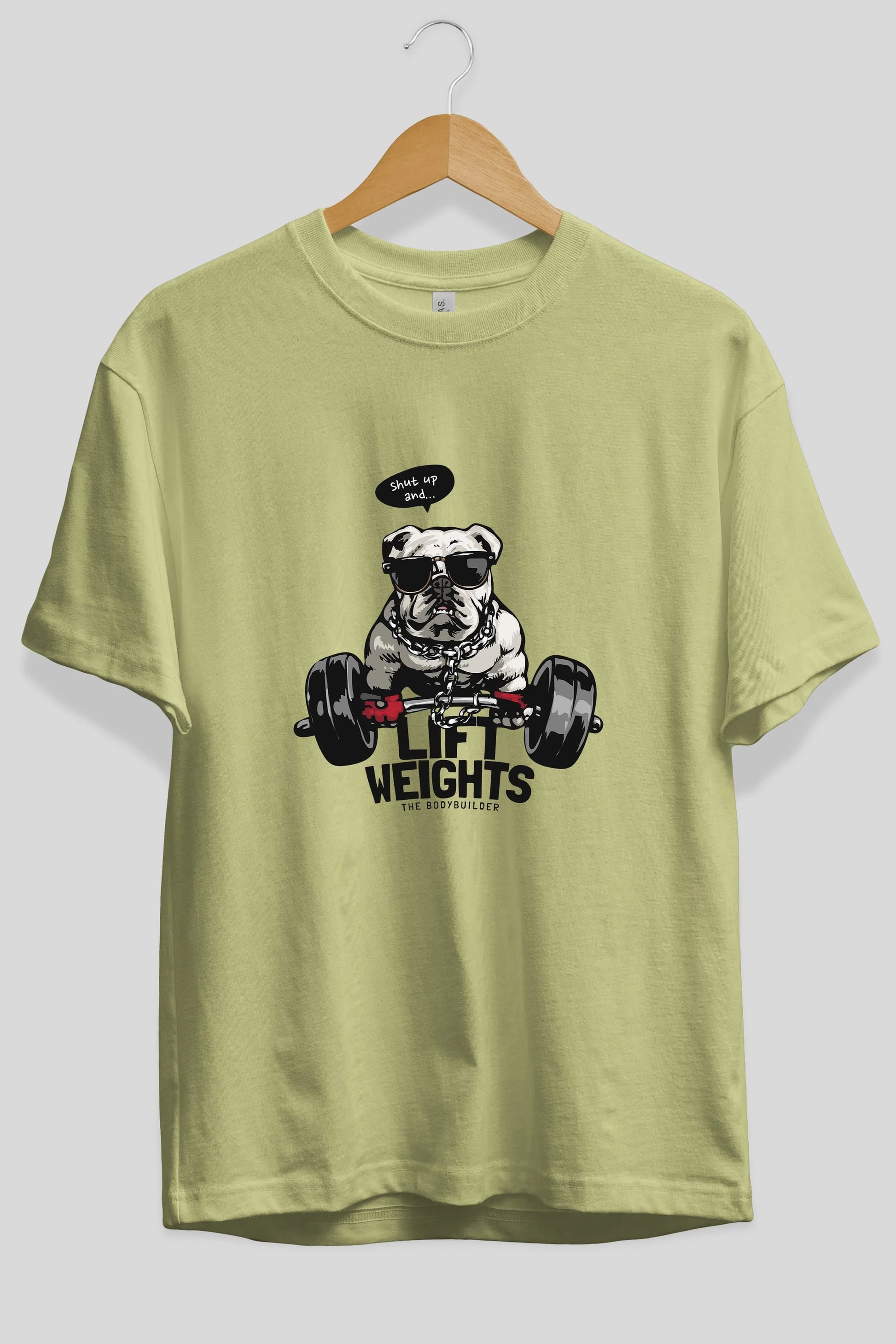 Teddy Bear Lift Weights Ön Baskılı Oversize t-shirt Erkek Kadın Unisex %100 Pamuk