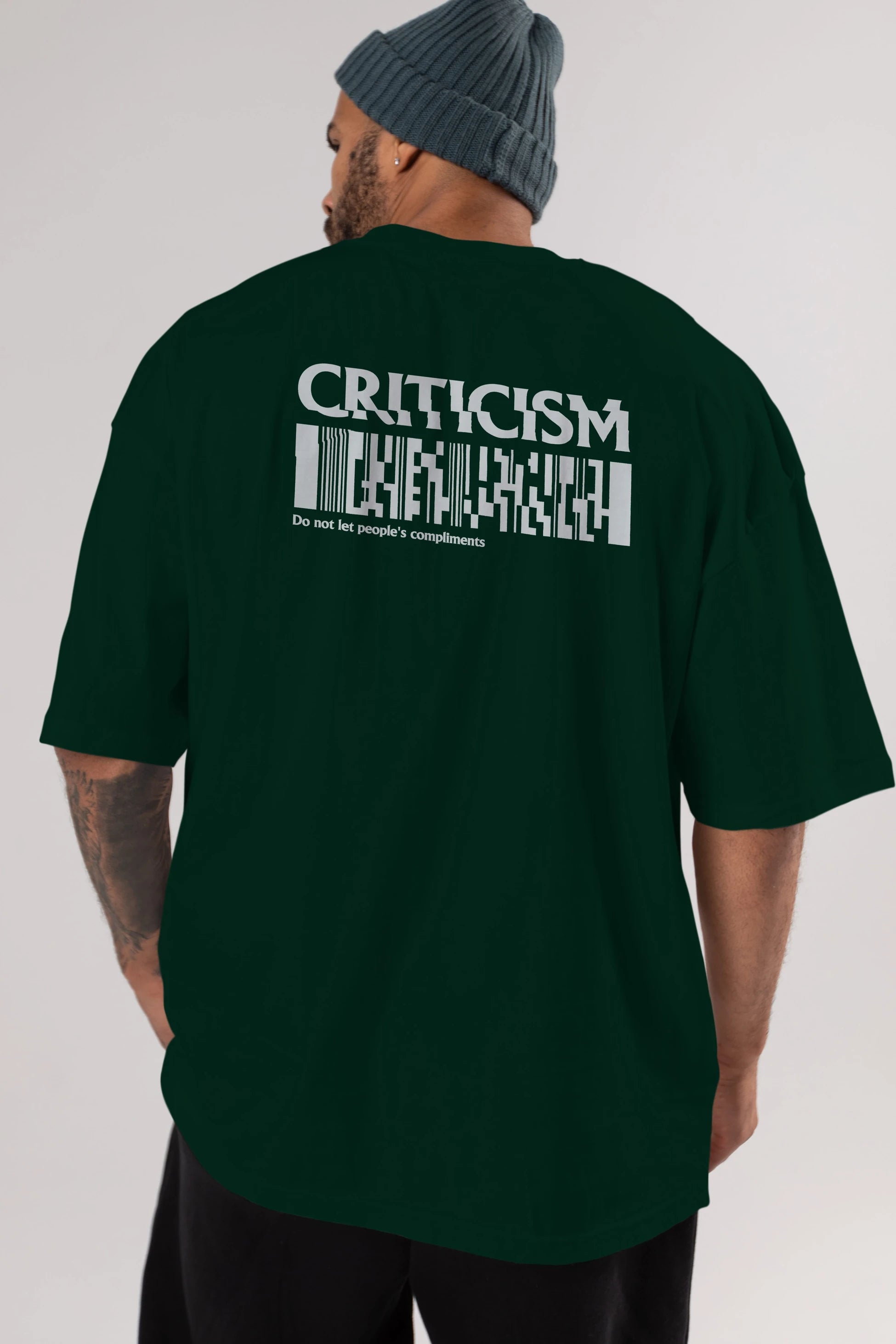 Criticism Streetwear Arka Baskılı Oversize t-shirt Erkek Kadın Unisex