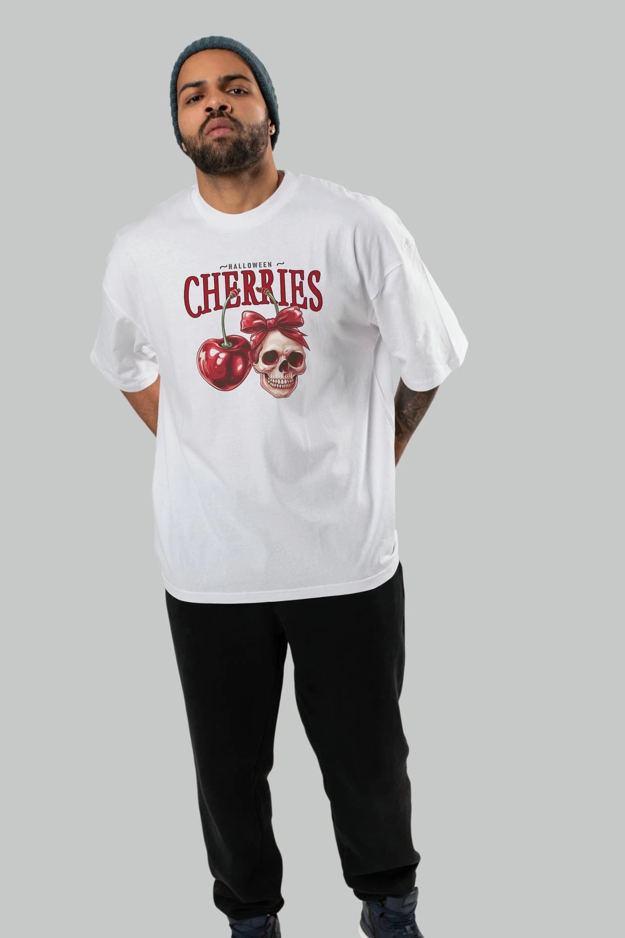 Cherry Cherries 1 Ön Baskılı Oversize t-shirt Erkek Kadın Pamuk Bisiklet Yaka tişort