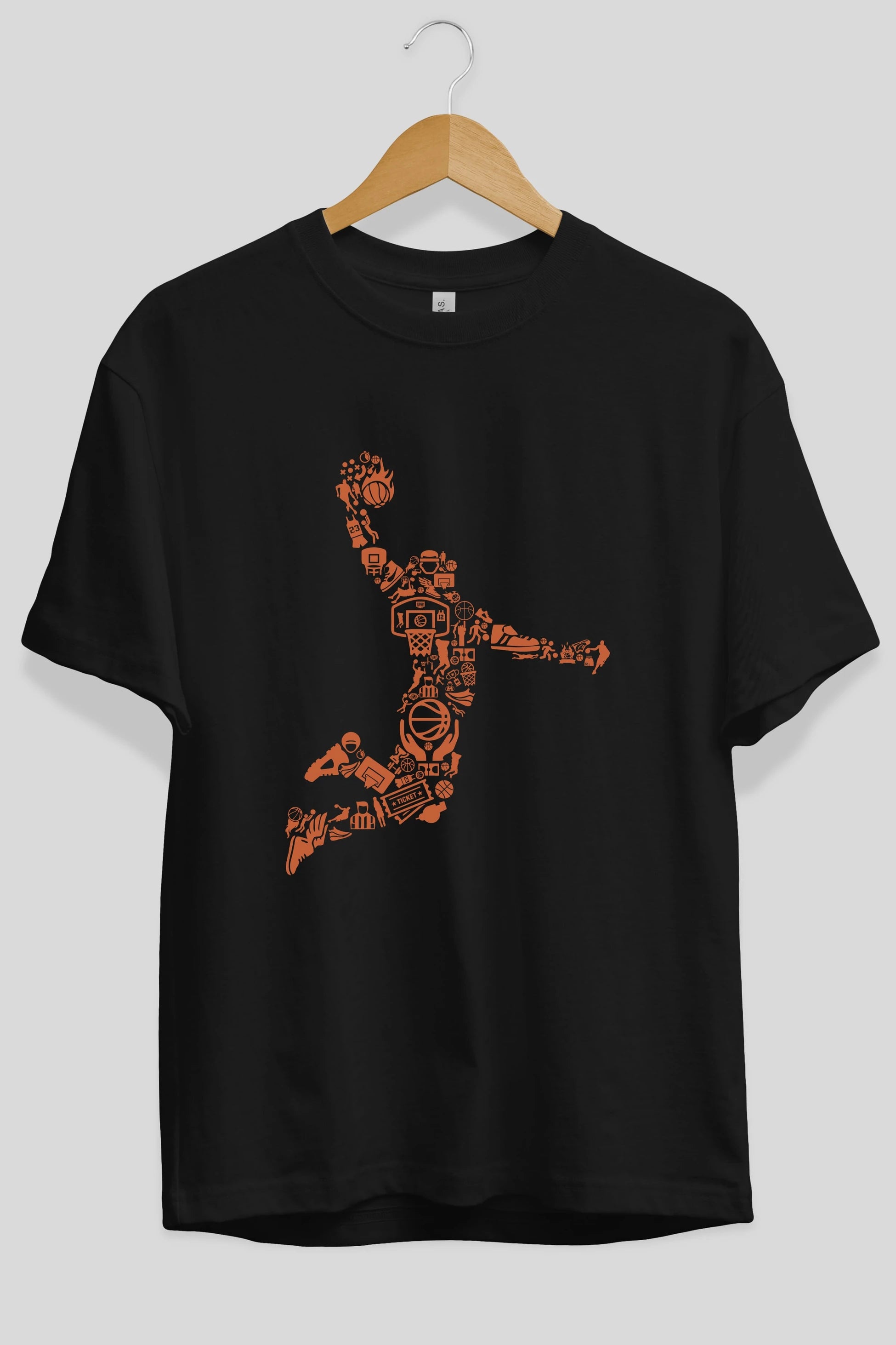 Basketball Player Ön Baskılı Oversize t-shirt %100 pamuk Erkek Kadın Unisex