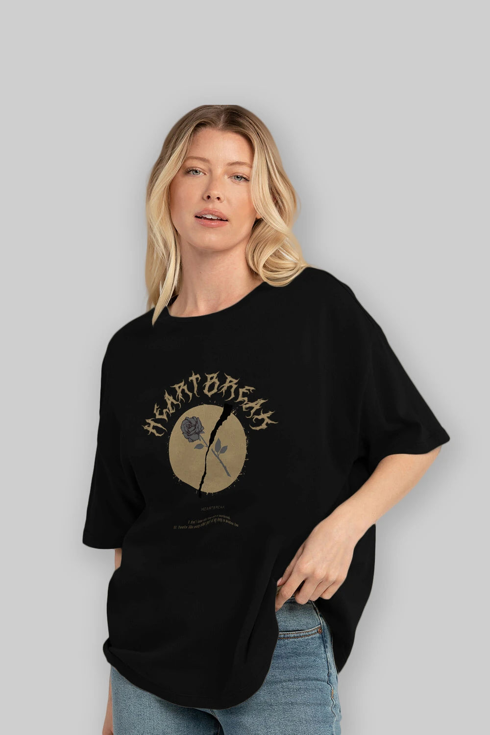Heartbreak Ön Baskılı Oversize t-shirt Erkek Kadın Unisex
