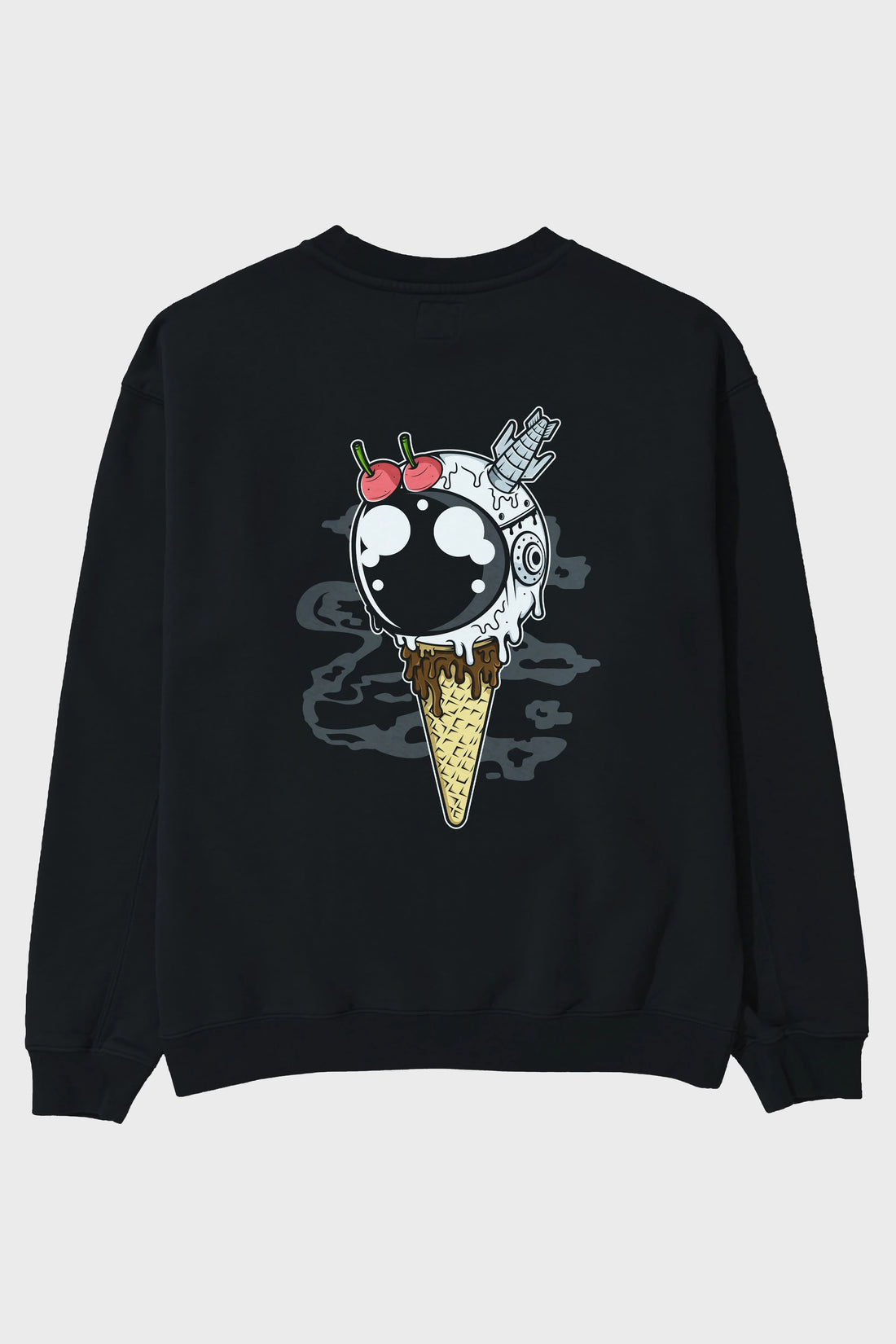 Astronaut Ice Cream Arka Baskılı Oversize Sweatshirt Erkek Kadın Unisex