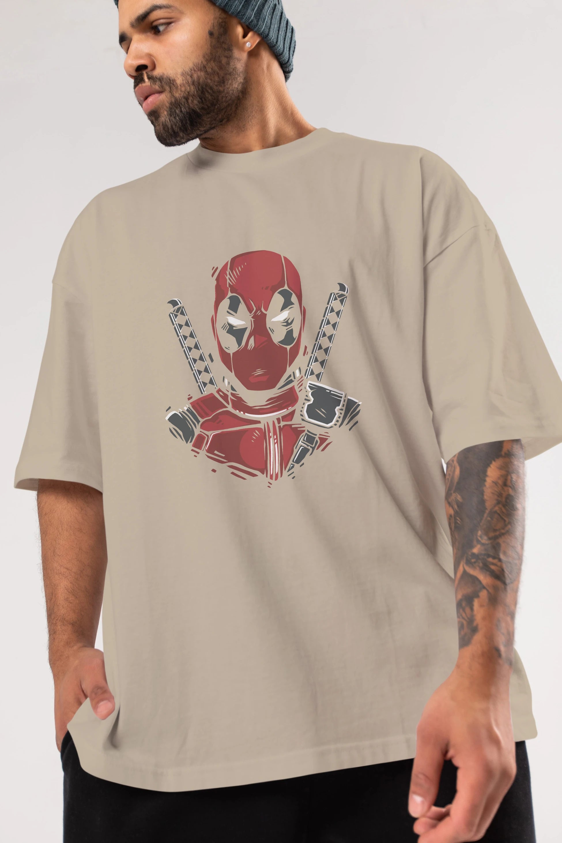 Deadpool (4) Ön Baskılı Oversize t-shirt Erkek Kadın Unisex %100 Pamuk Bisiklet Yaka tişort