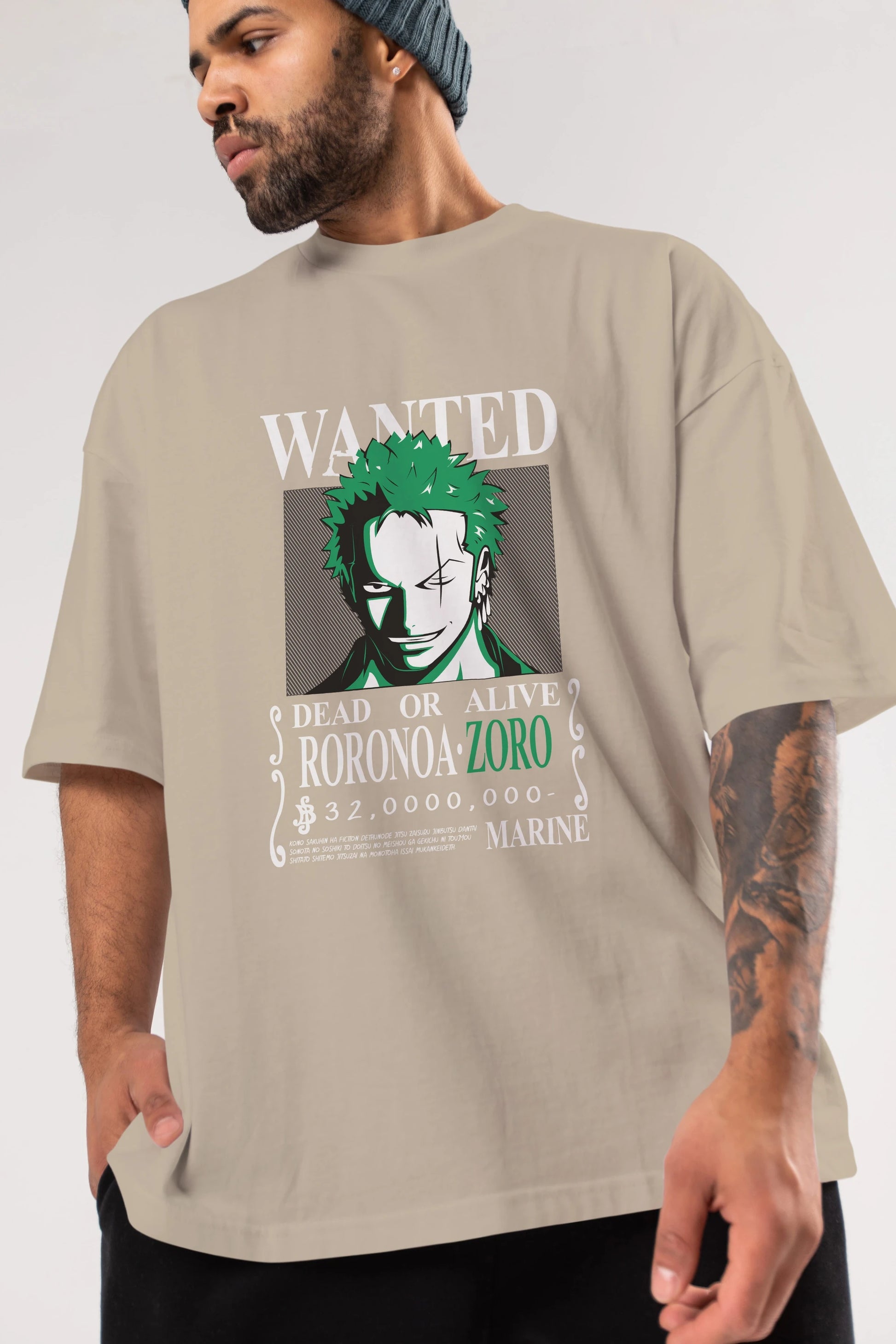 Roronoa Zoro Anime Ön Baskılı Oversize t-shirt Erkek Kadın Unisex