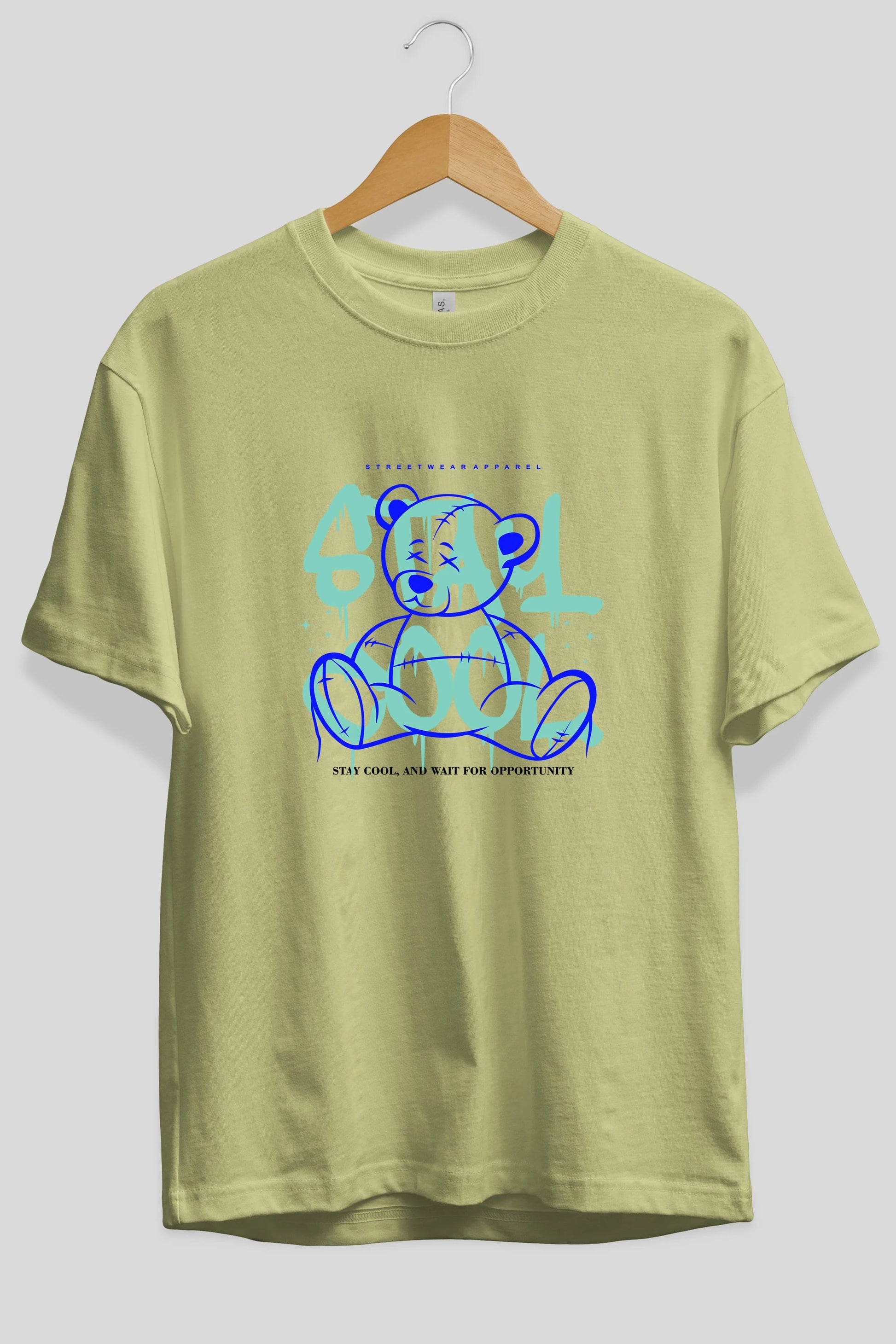 Teddy Bear Stay Cool 2 Ön Baskılı Oversize t-shirt Erkek Kadın Unisex