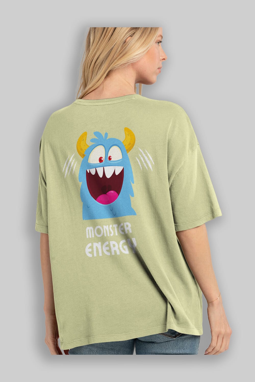 Monster Energy Arka Baskılı Oversize t-shirt Erkek Kadın Unisex