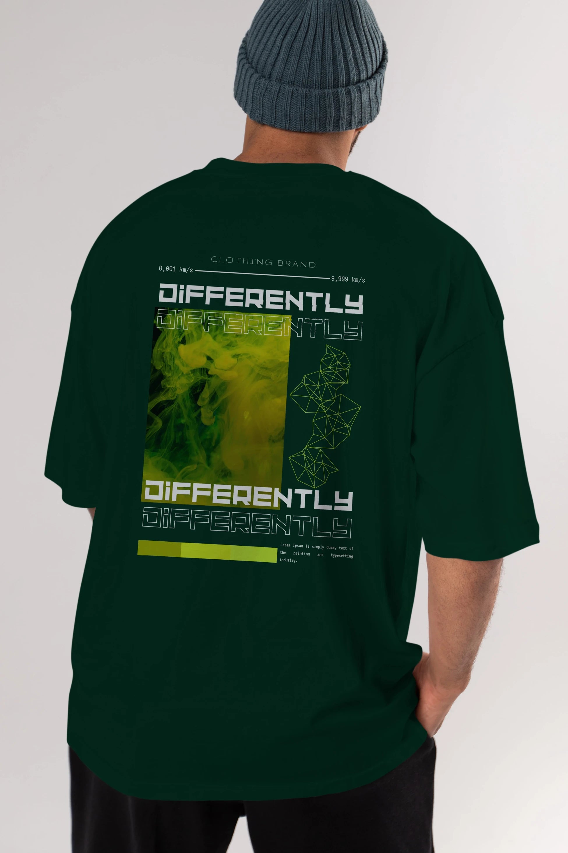 Differently Yazılı Arka Baskılı Oversize t-shirt Erkek Kadın Unisex