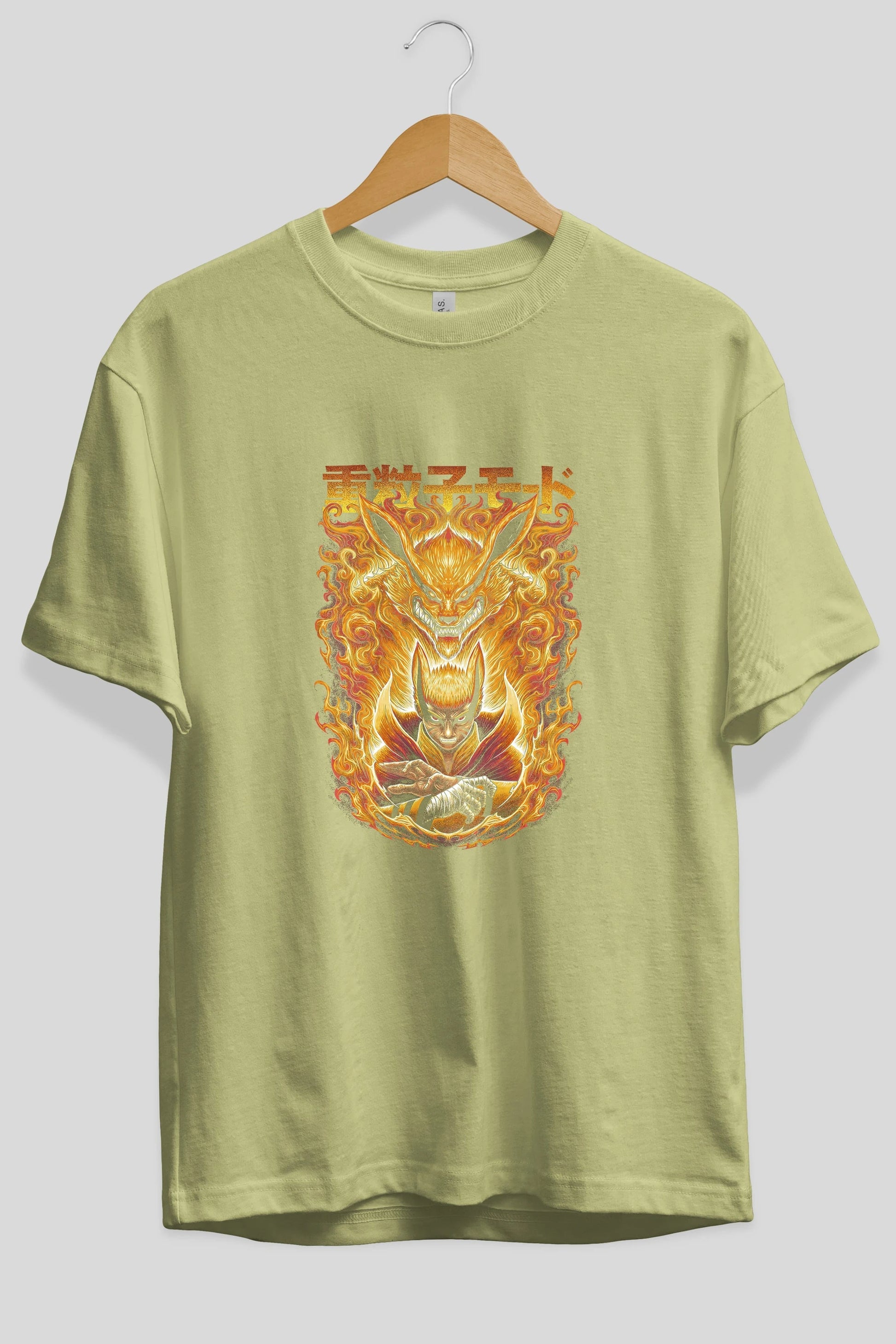 NARUTO KYUUBI 1 Anime Ön Baskılı Oversize t-shirt %100 pamuk Erkek Kadın Unisex