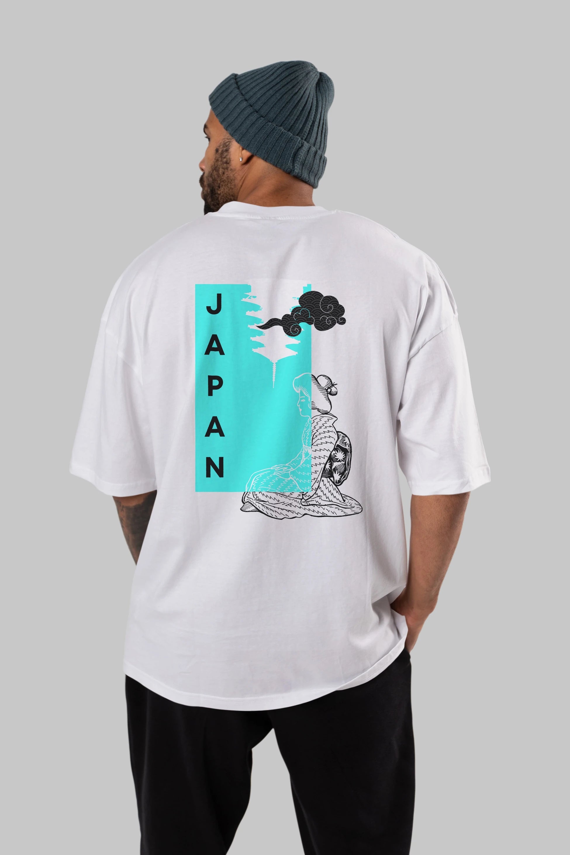 Japan Yazılı Streetwear Arka Baskılı Oversize t-shirt Erkek Kadın Unisex