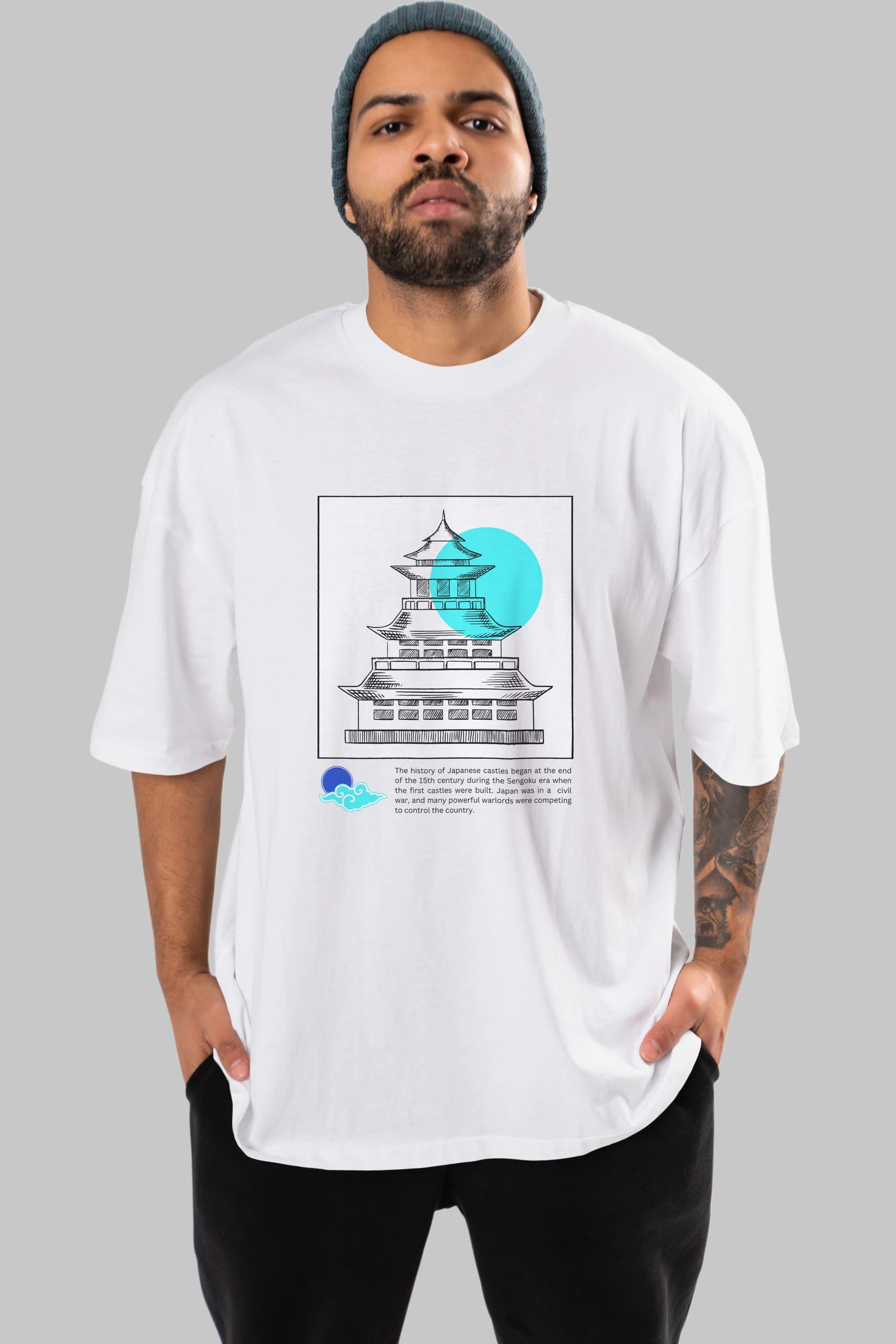 Japan Streetwear Ön Baskılı Oversize t-shirt Erkek Kadın Unisex