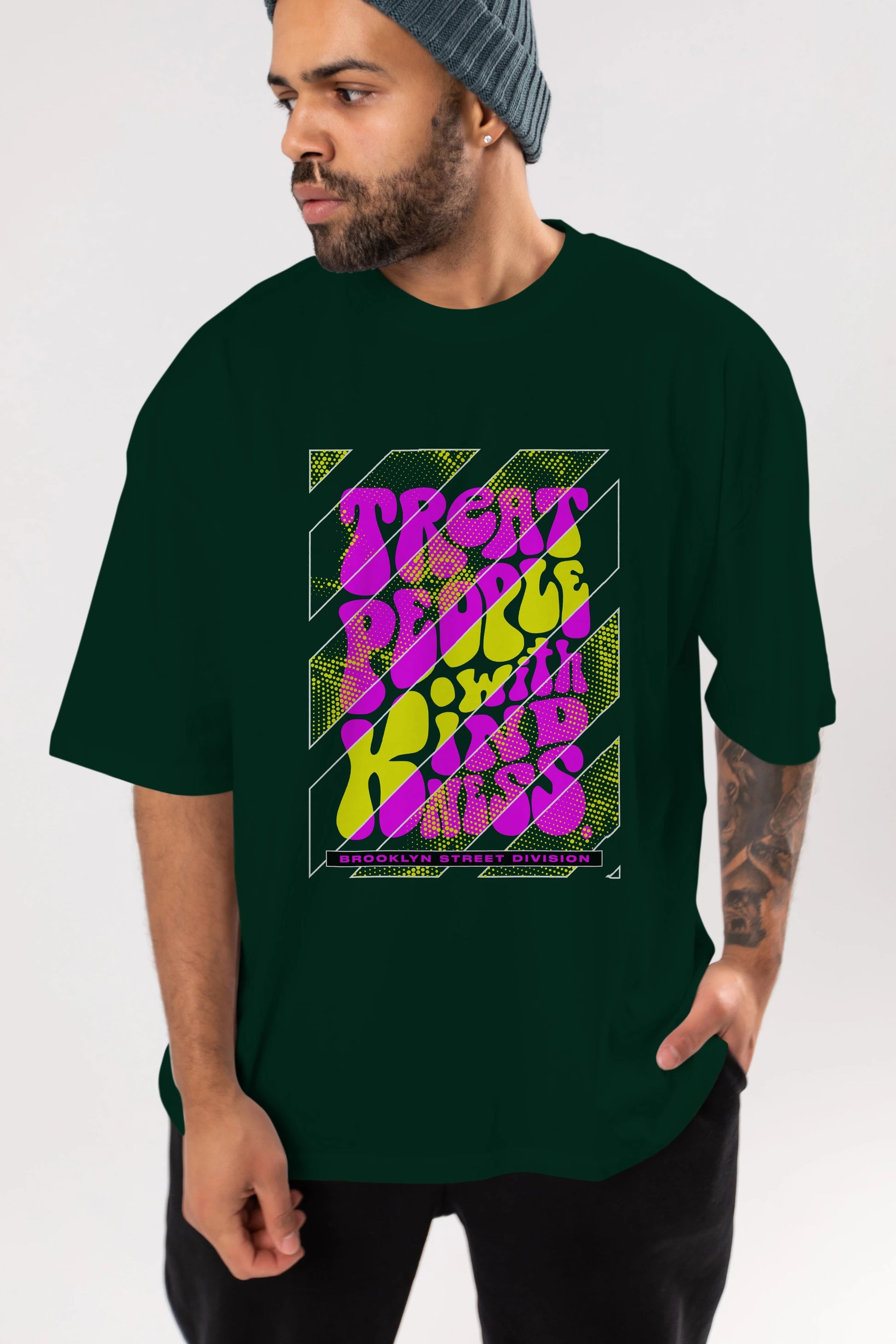 Treat People Ön Baskılı Oversize t-shirt Erkek Kadın Unisex