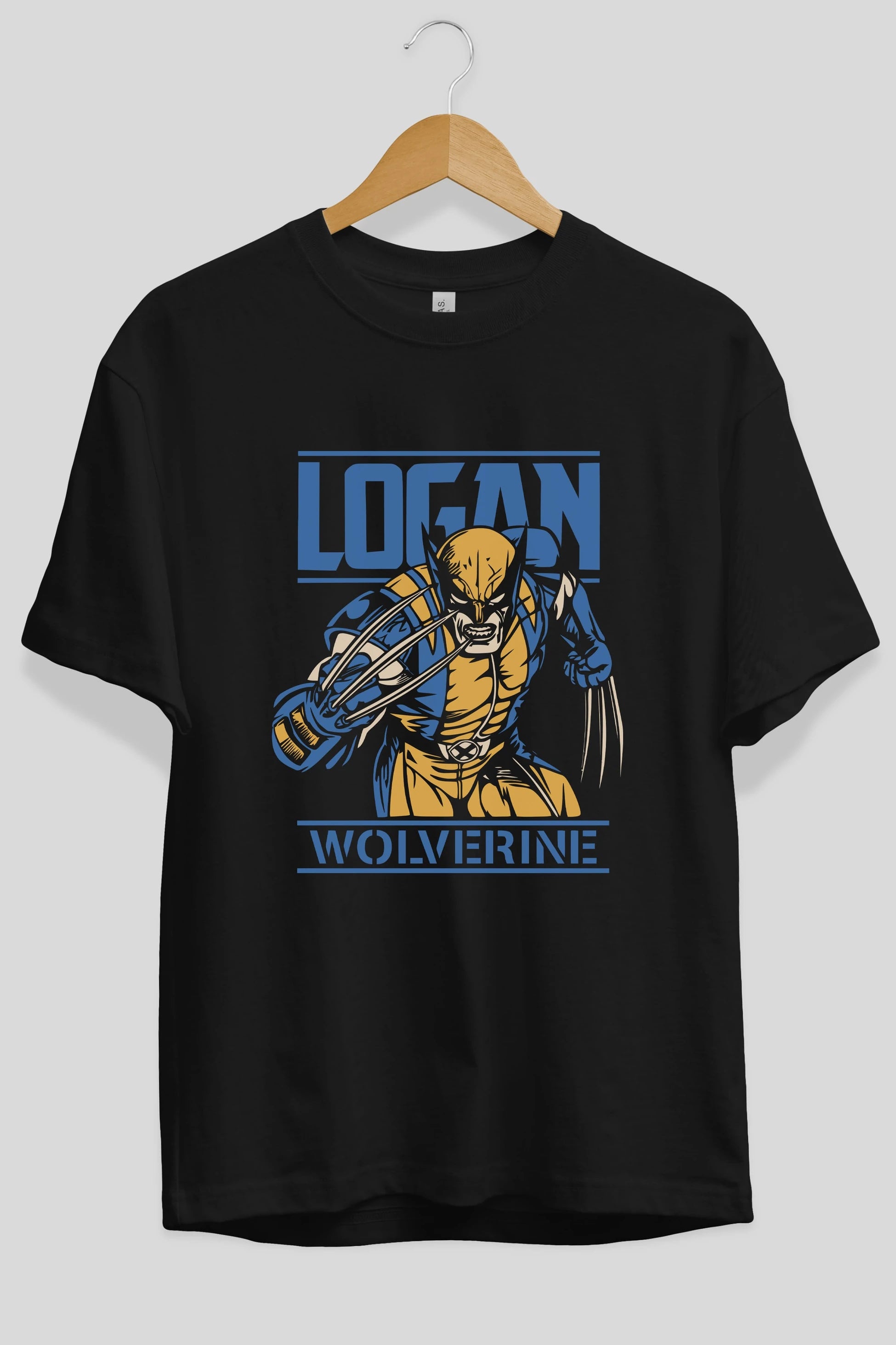 Wolverine Logan Ön Baskılı Oversize t-shirt Erkek Kadın Unisex %100 Pamuk Bisiklet Yaka tişort