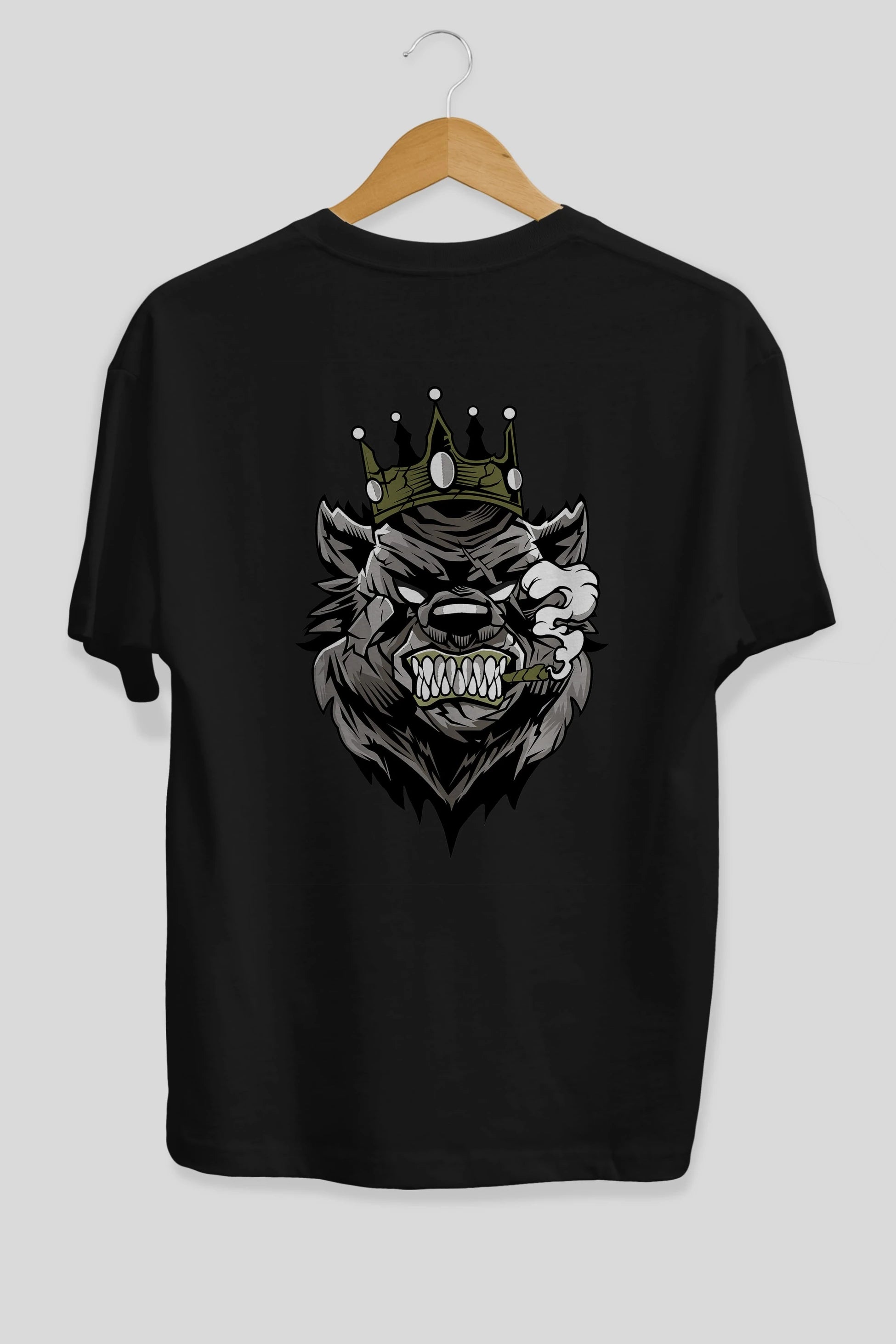 Bear King Arka Baskılı Oversize t-shirt Erkek Kadın Unisex %100 Pamuk tişort