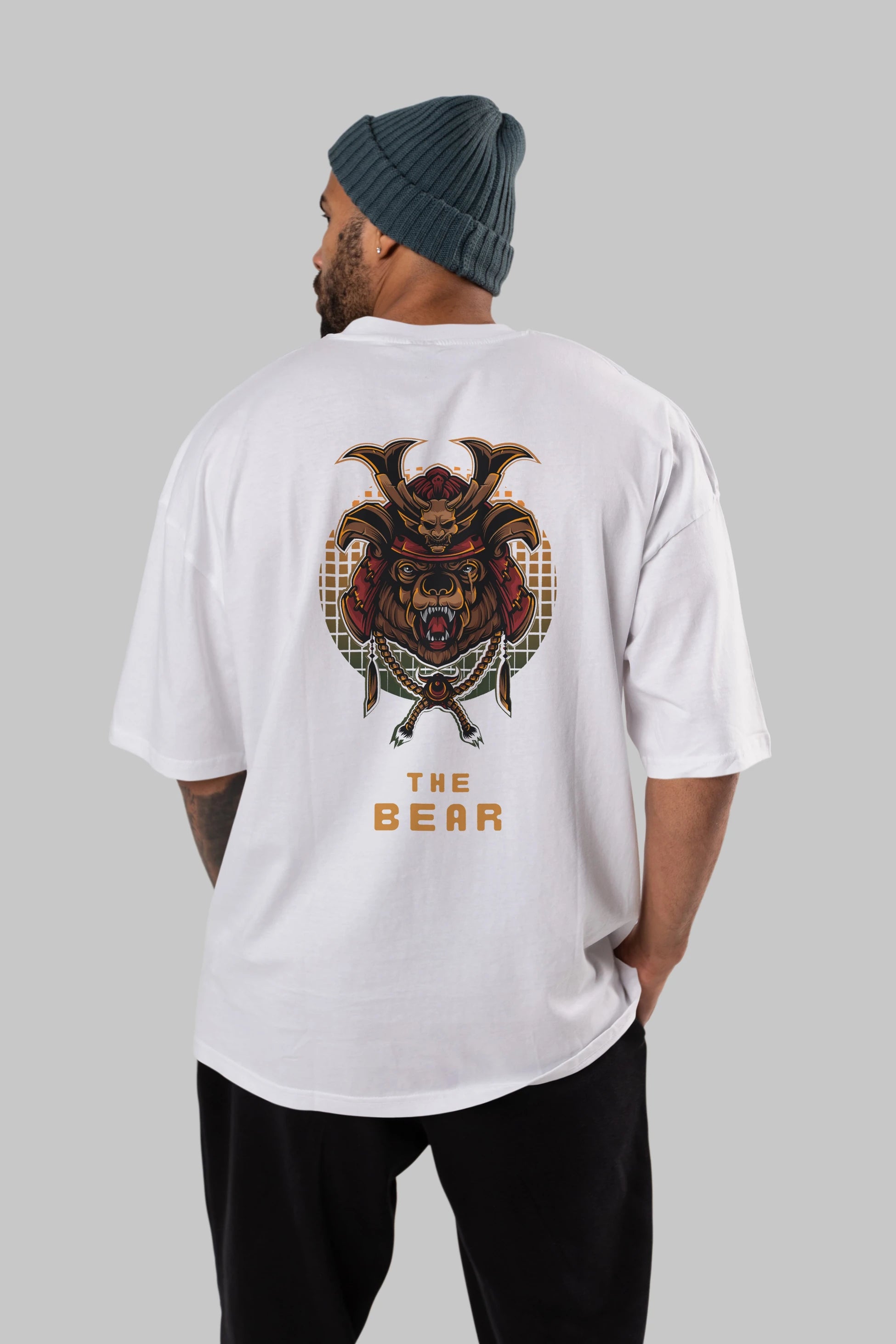 The Bear 2 Arka Baskılı Oversize t-shirt Erkek Kadın Unisex %100 Pamuk