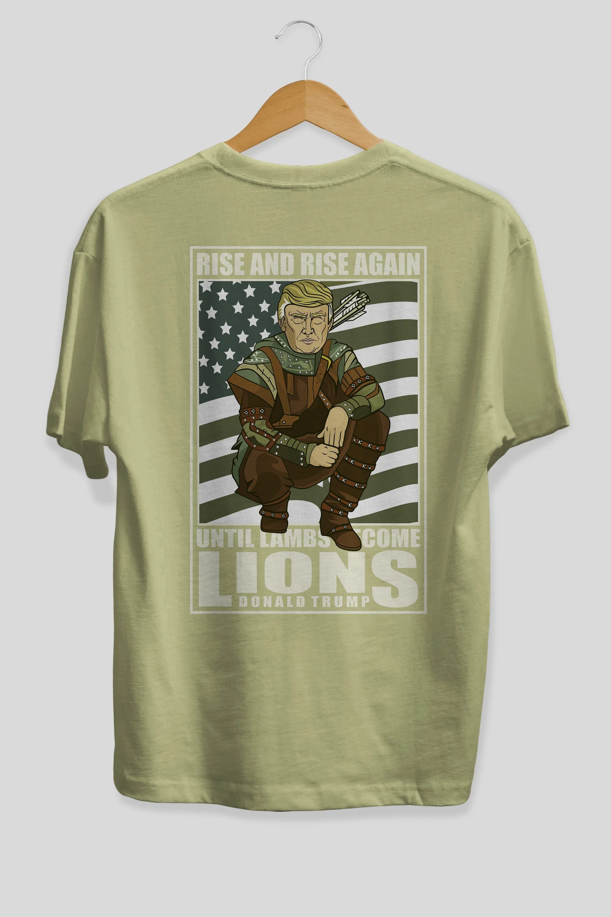 Robin Hood Trump Arka Baskılı Oversize t-shirt Erkek Kadın Unisex %100 Pamuk tişort