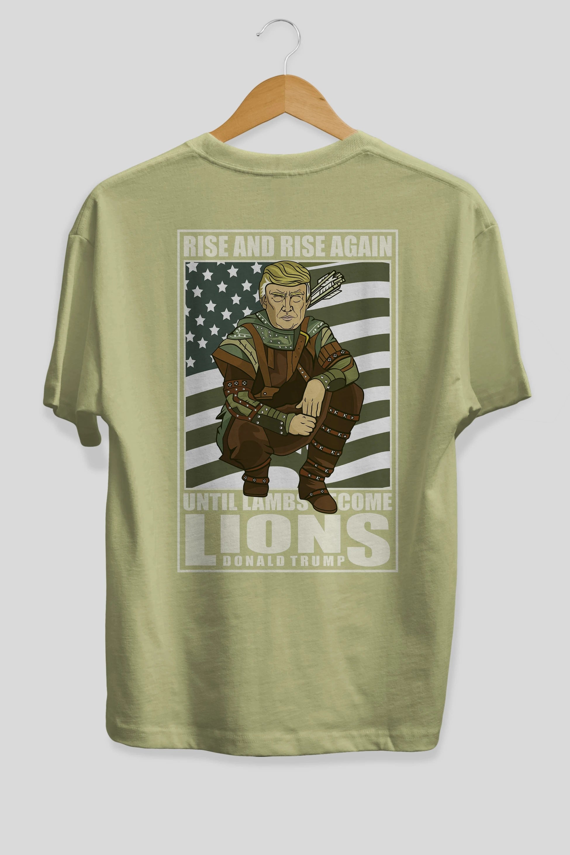 Robin Hood Trump Arka Baskılı Oversize t-shirt Erkek Kadın Unisex %100 Pamuk tişort