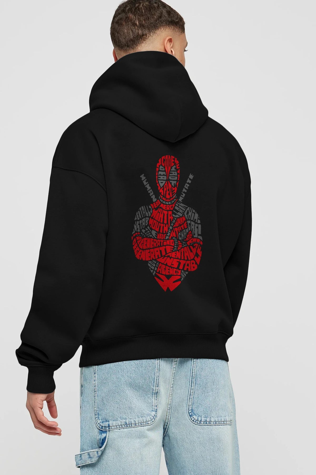 Deadpool (16) Arka Baskılı Hoodie Oversize Kapüşonlu Sweatshirt Erkek Kadın Unisex