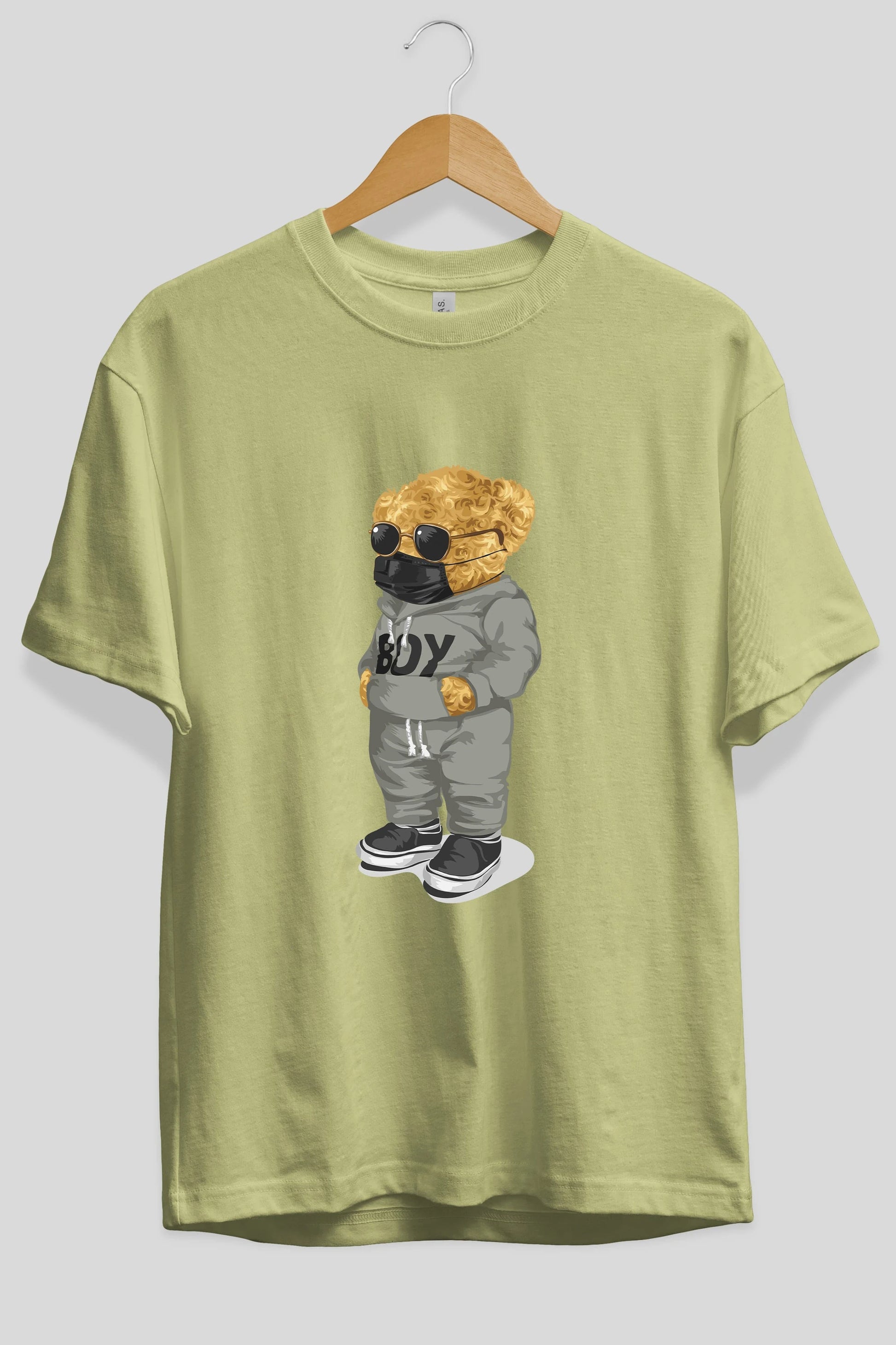 Teddy Bear Boy Ön Baskılı Oversize t-shirt Erkek Kadın Unisex %100 Pamuk